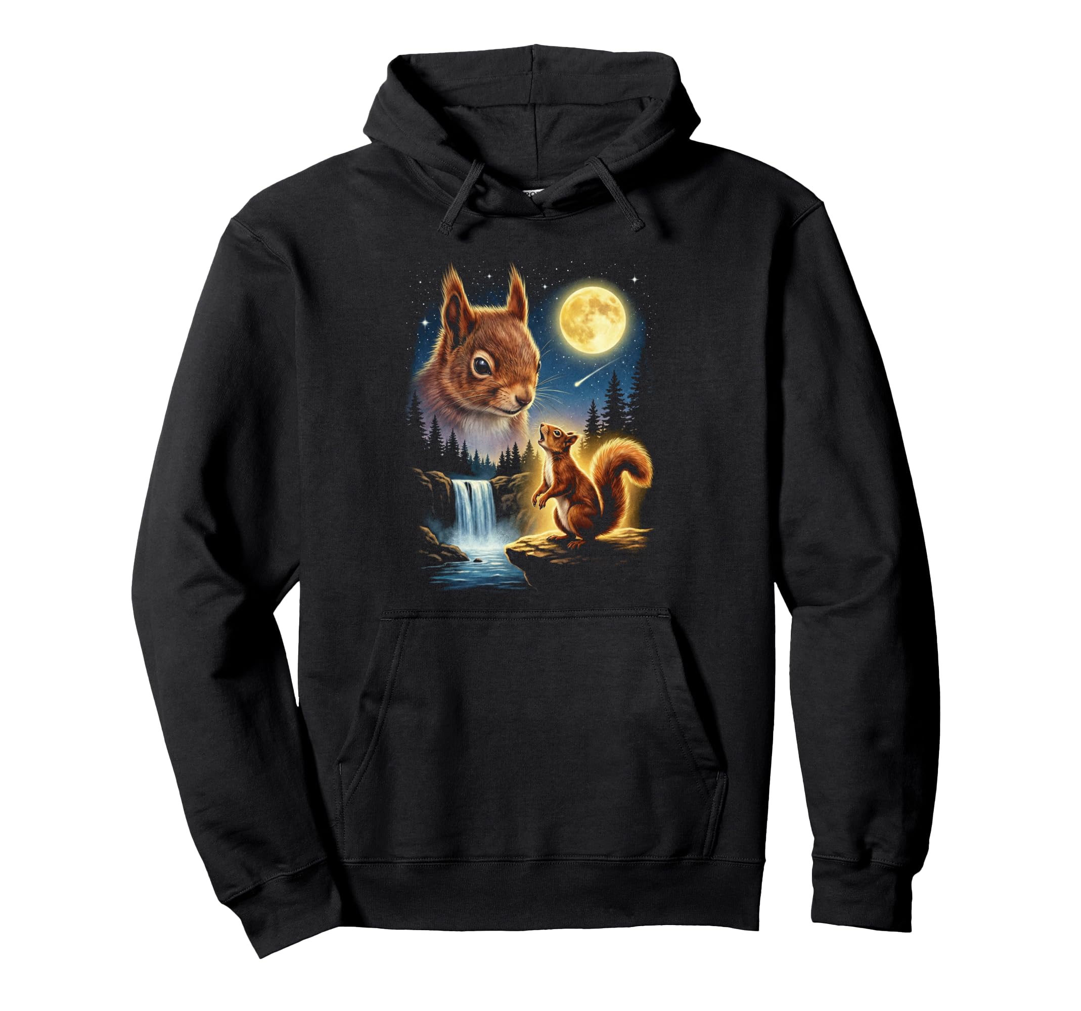 Squirrel Howling To Moon Meme Funny 90S Hoodie - Trendy Graphic Men Women - T-Shirt, Sweatshirt, Hoodie
