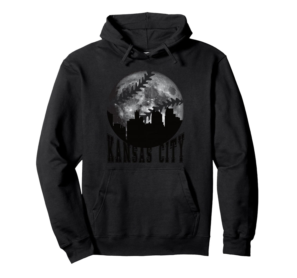 Kansas City Skyline Baseball Full Hoodie - Aesthetic Graphic for Adults - T-Shirt, Sweatshirt, Hoodie