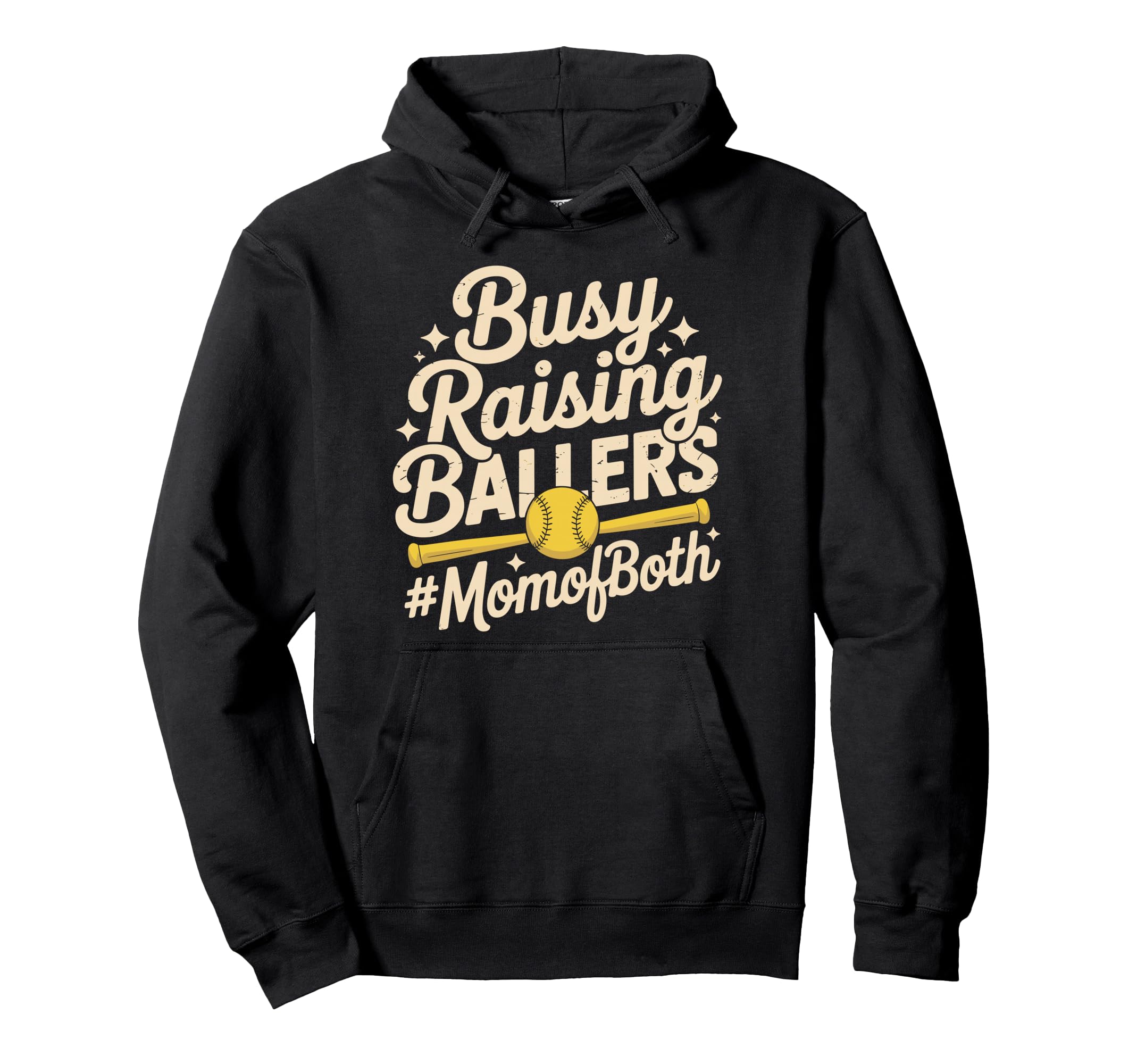 Busy Raising Ballers Mom Both Softball Hoodie - Streetwear Style Men Women - T-Shirt, Sweatshirt, Hoodie