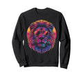 Lion Vaporwave Aesthetic Synthwave 80S Sweatshirt - Novelty Apparel Unisex - T-Shirt, Sweatshirt, Hoodie