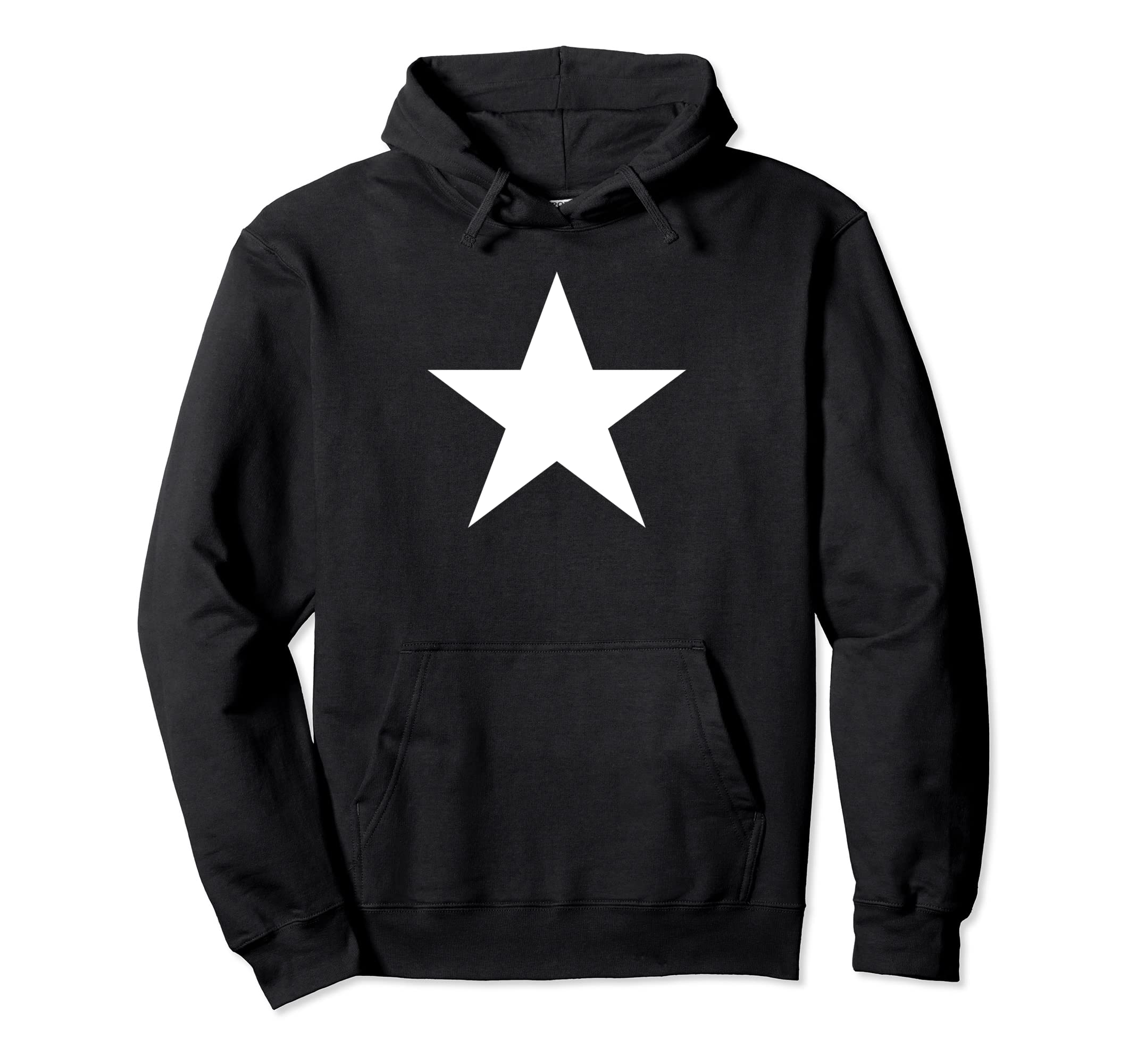 Y2K Star Front Black And White Mcbling Hoodie - Novelty Apparel for Adults - T-Shirt, Sweatshirt, Hoodie
