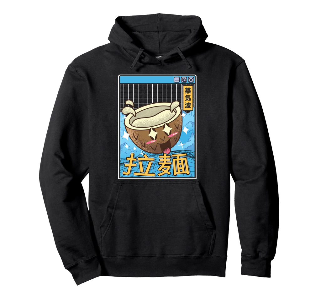 Coconut Kawaii Grid Vaporwave Aesthetic Hoodie - Trendy Graphic for Adults - T-Shirt, Sweatshirt, Hoodie