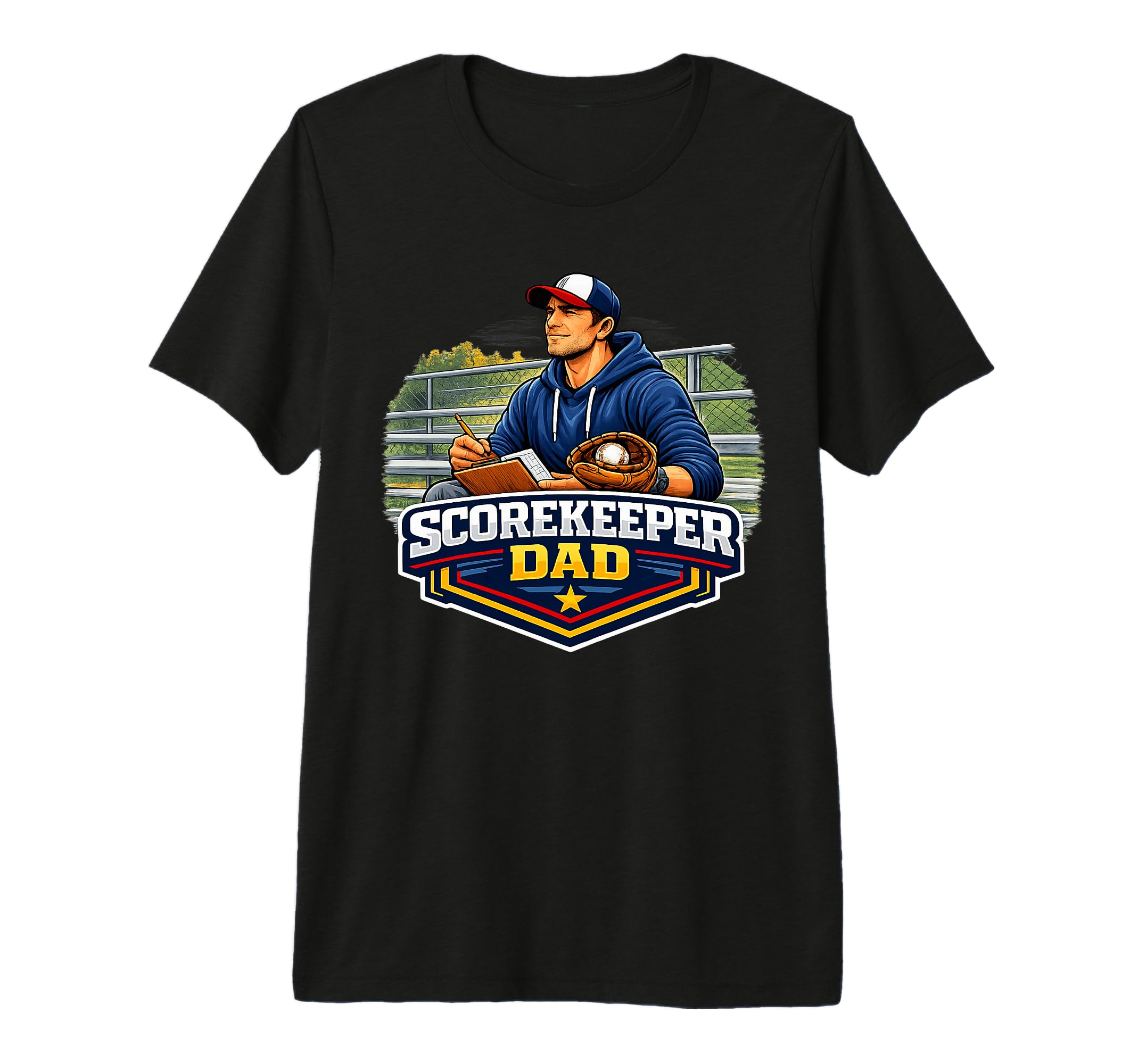 Scorekeeper Dad Baseball Game Day T-Shirt - Graphic Print Men Women - T-Shirt, Sweatshirt, Hoodie
