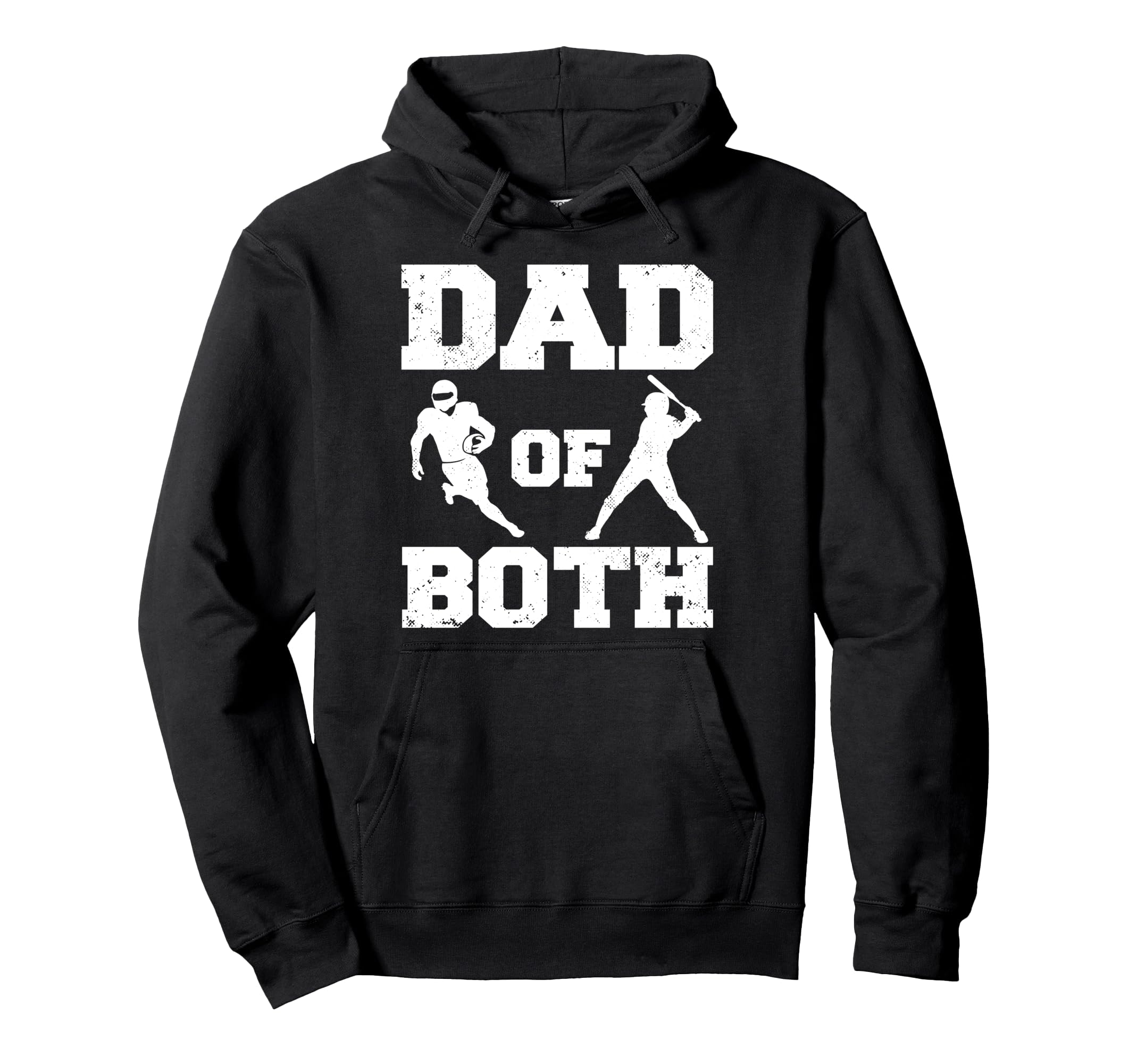 Dad Both Funny Football Baseball Dad Hoodie - Fun Novelty Design for Adults - T-Shirt, Sweatshirt, Hoodie