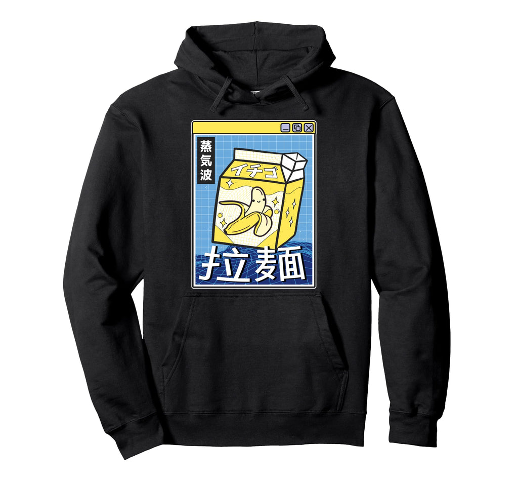 Banana Milk Carton Kawaii Vaporwave Hoodie - Trendy Graphic Unisex - T-Shirt, Sweatshirt, Hoodie