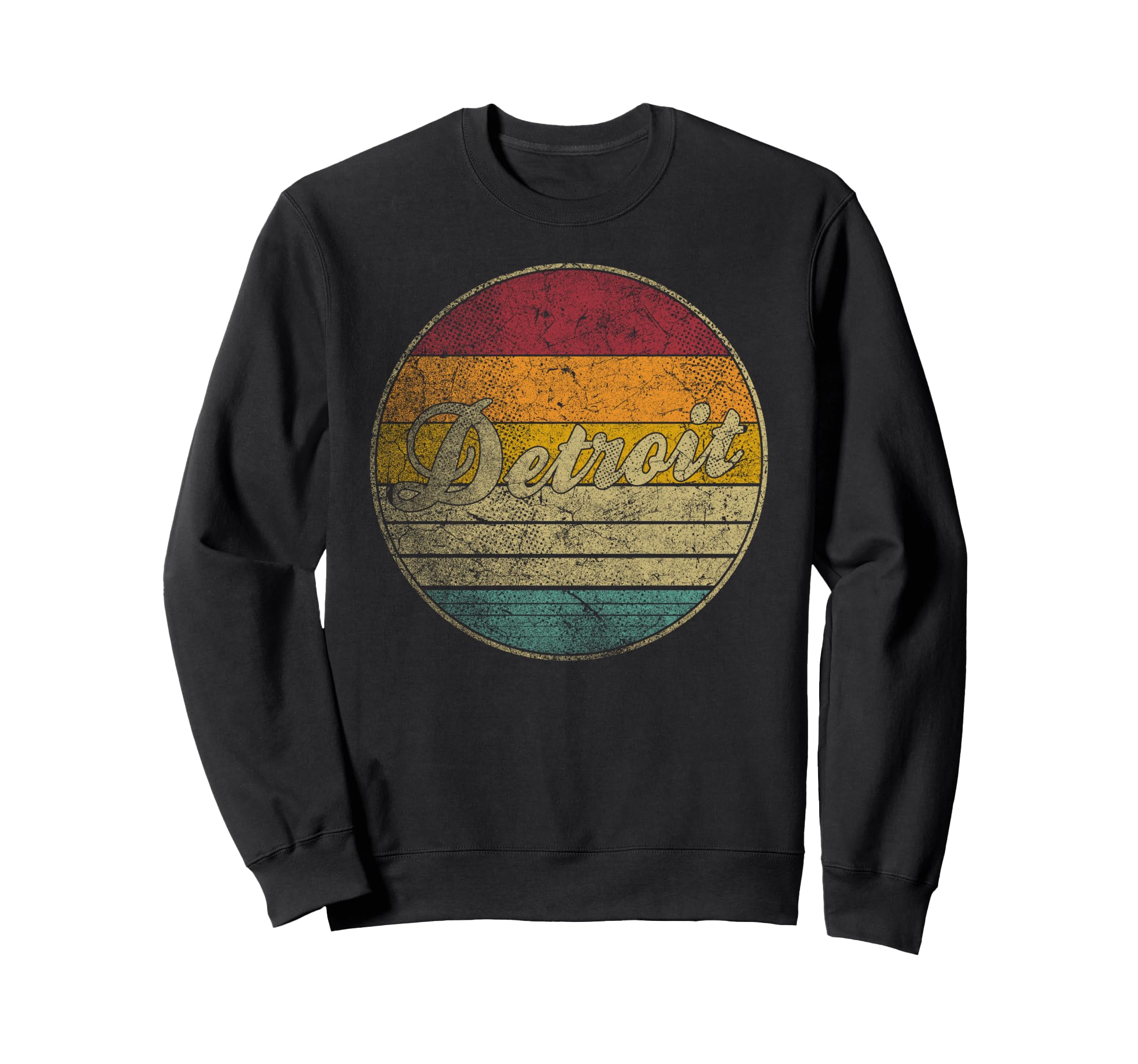 Detroit Michigan Distressed Sweatshirt - Minimalist Print for Adults - T-Shirt, Sweatshirt, Hoodie