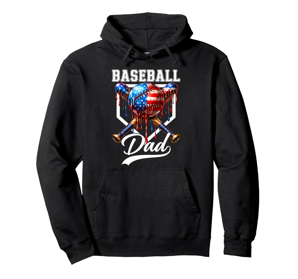 Baseball Dad Drip Fathers Day Daddy Usa Hoodie - Trendy Graphic Men Women - T-Shirt, Sweatshirt, Hoodie