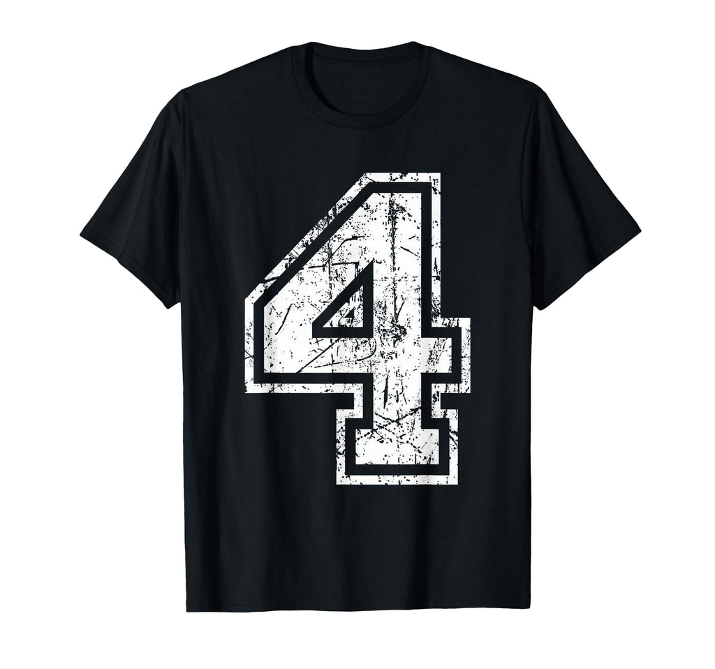Sports Jersey Grunge Number 4 Fan T-Shirt - Aesthetic Graphic for Adults - T-Shirt, Sweatshirt, Hoodie