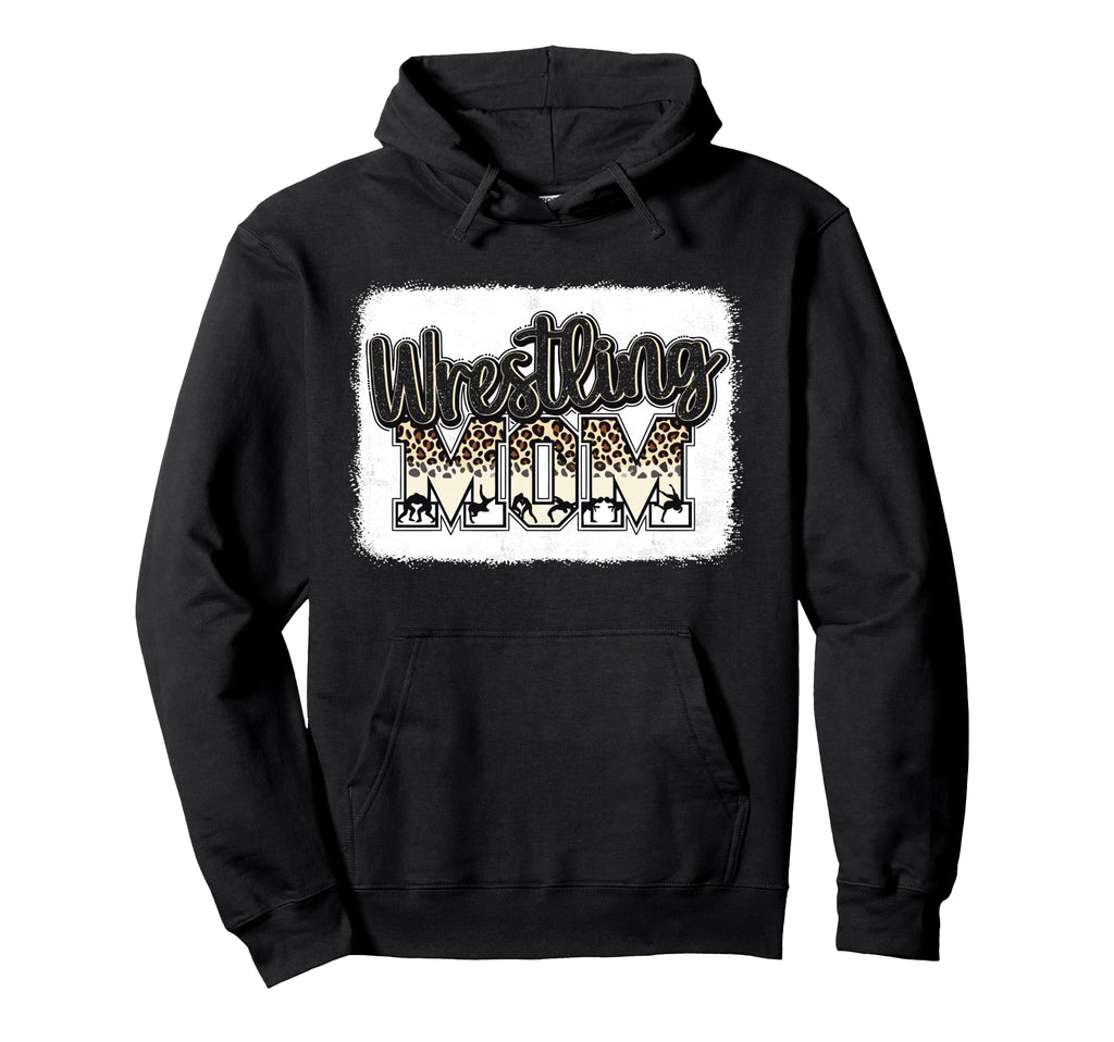 Wrestling Mom Leopard Mother Mama Wrestl Hoodie - Graphic Print for Adults - T-Shirt, Sweatshirt, Hoodie