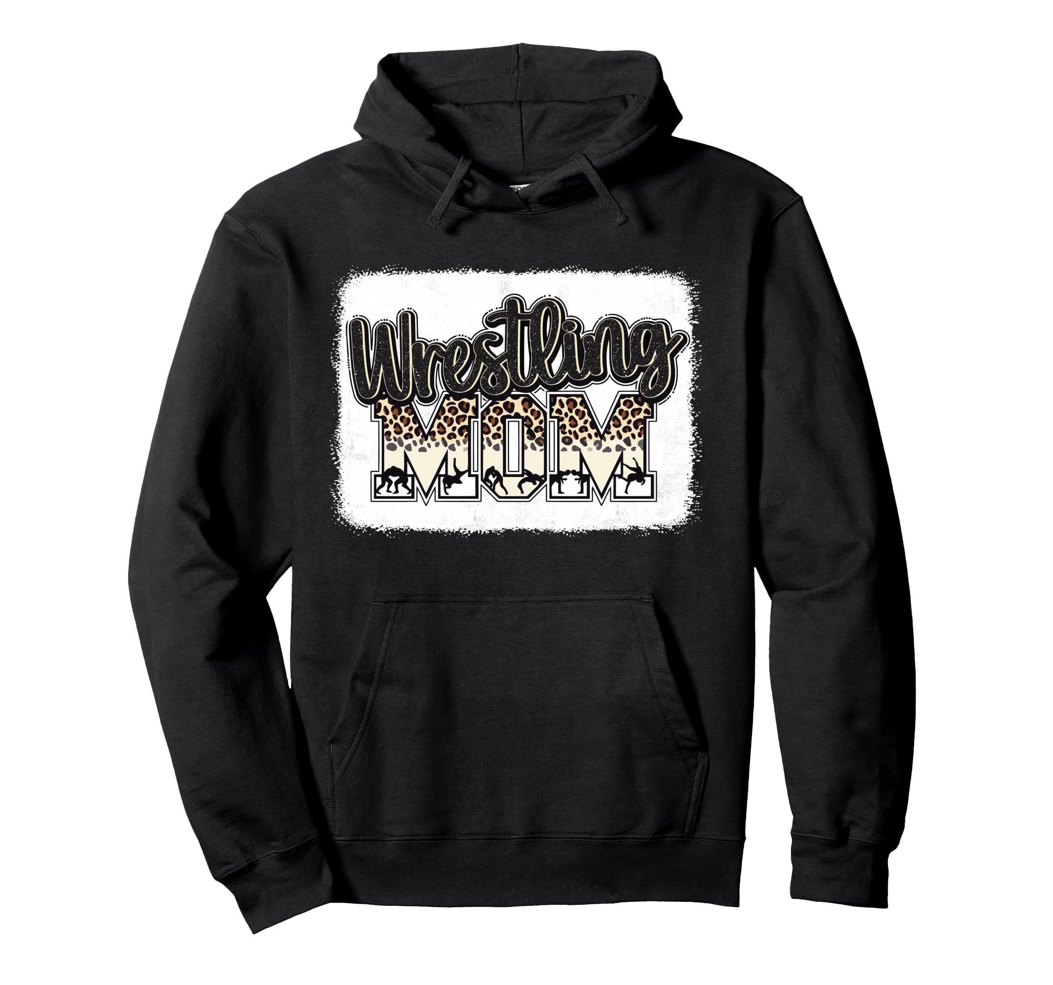 Wrestling Mom Leopard Mother Mama Wrestl Hoodie - Graphic Print for Adults - T-Shirt, Sweatshirt, Hoodie