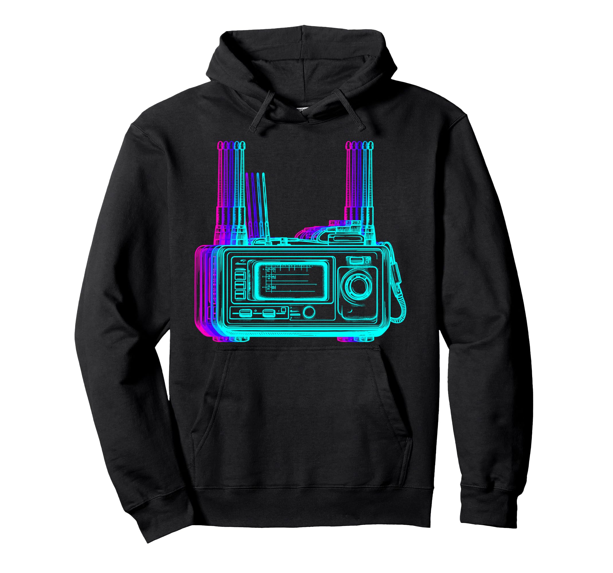 Ham Radio Operator Amateur Radio Vaporwave Hoodie - Unique Graphic Unisex - T-Shirt, Sweatshirt, Hoodie