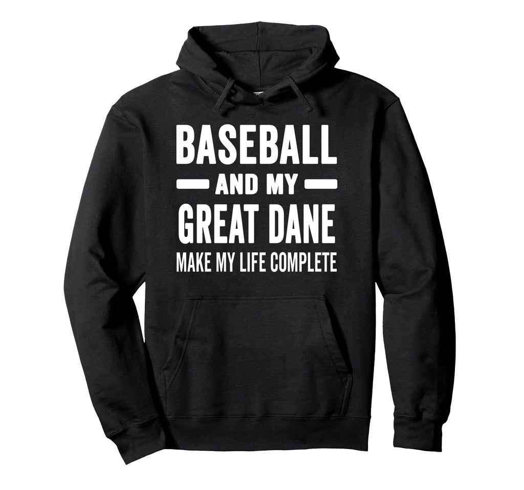 Baseball And My Great Dane Mama Dog Hoodie - Custom Art Print for Adults - T-Shirt, Sweatshirt, Hoodie