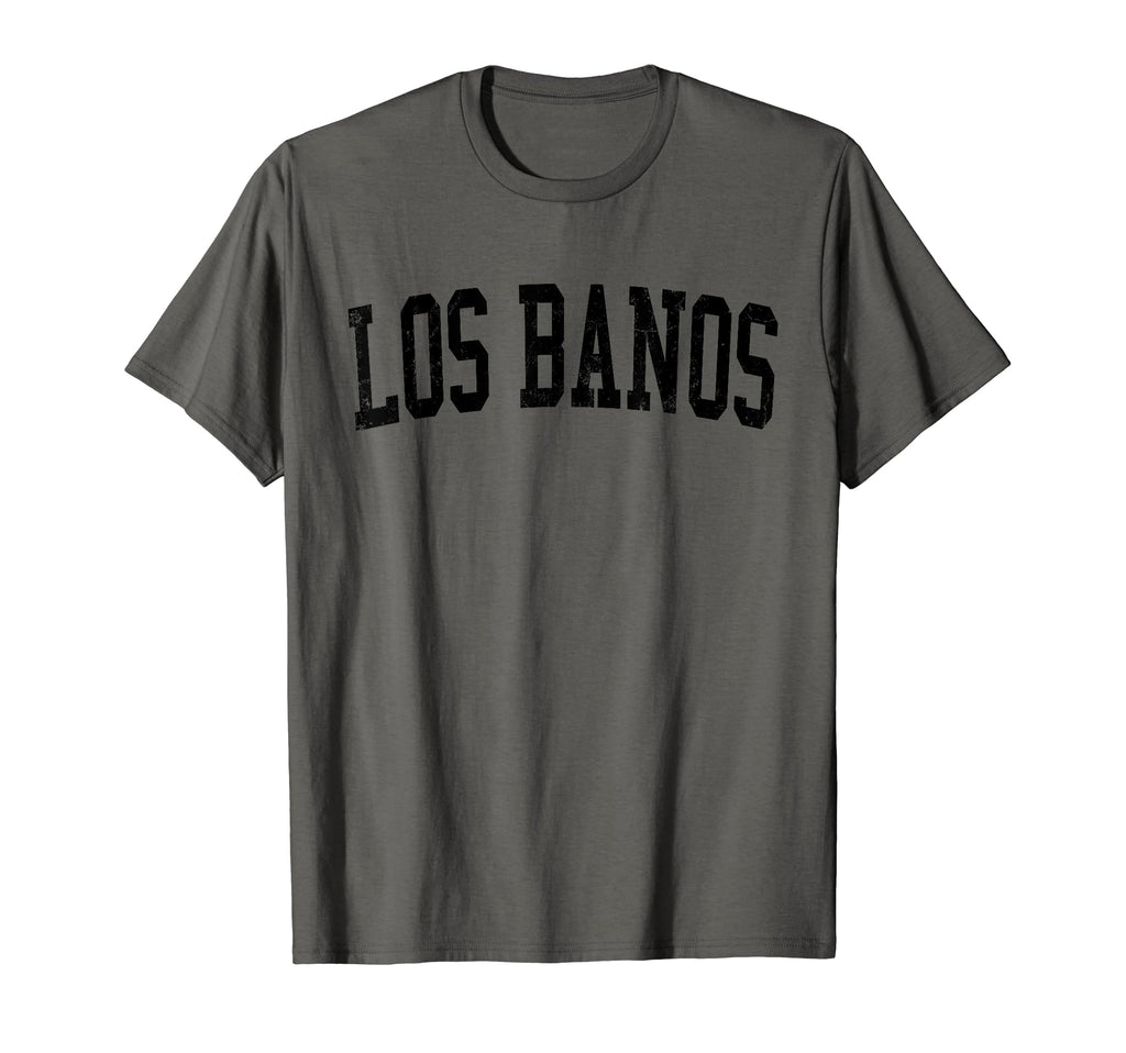 Los Banos Ca Distressed Black Varsity T-Shirt - Trendy Graphic Men Women - T-Shirt, Sweatshirt, Hoodie