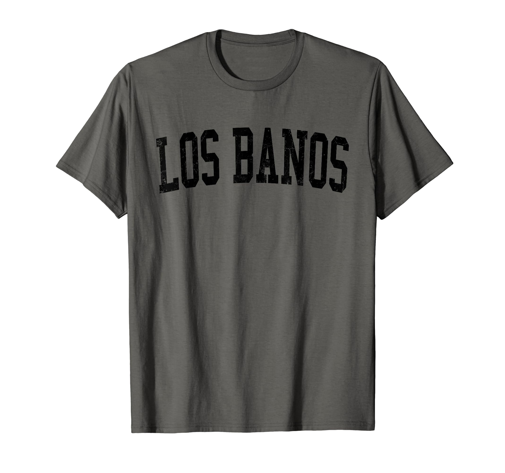 Los Banos Ca Distressed Black Varsity T-Shirt - Trendy Graphic Men Women - T-Shirt, Sweatshirt, Hoodie