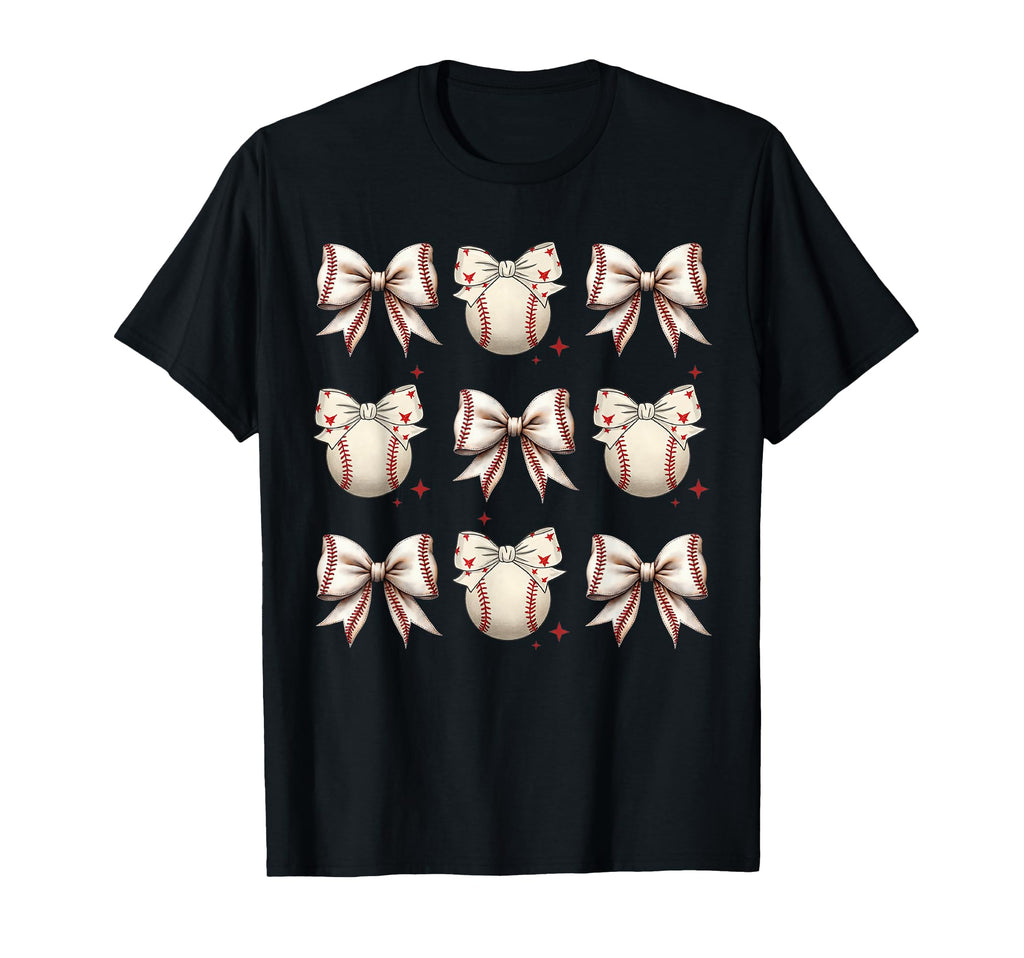 Baseball Coquette Bow Baseball Mom Mama T-Shirt - Trendy Graphic for Adults - T-Shirt, Sweatshirt, Hoodie