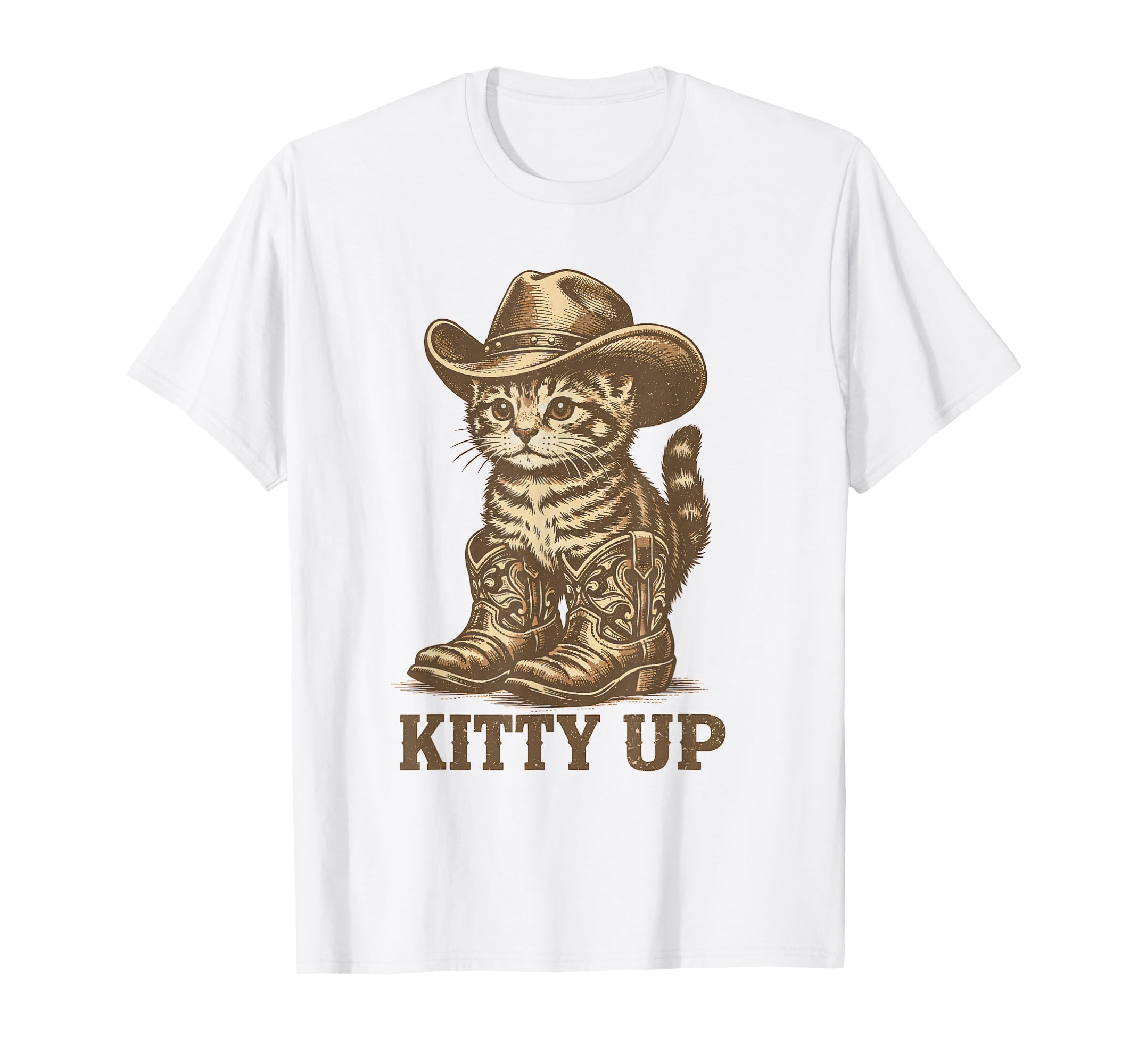Kitty Up Western Country Music Funny T-Shirt - Trendy Graphic for Adults - T-Shirt, Sweatshirt, Hoodie