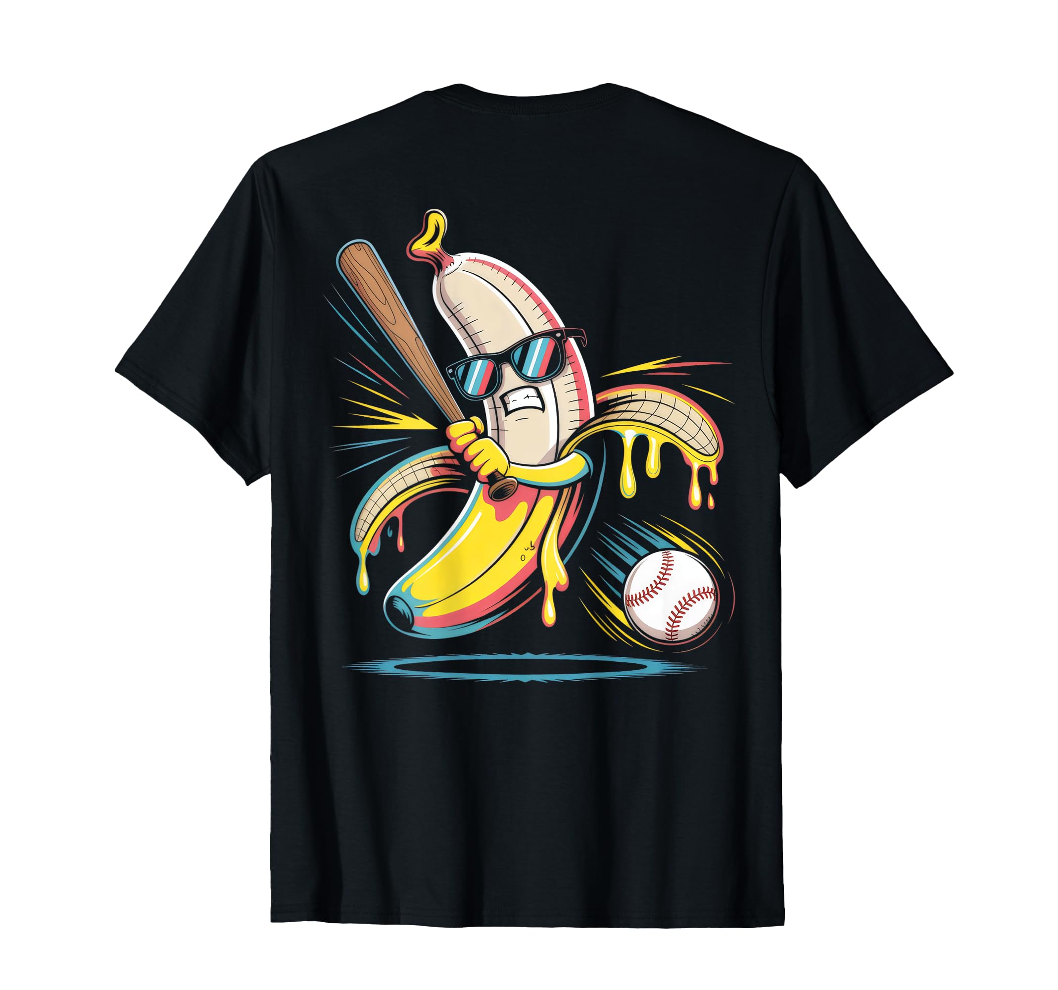 Art Back Dripping Banana Baseball Funny T-Shirt - Streetwear Style Unisex - T-Shirt, Sweatshirt, Hoodie