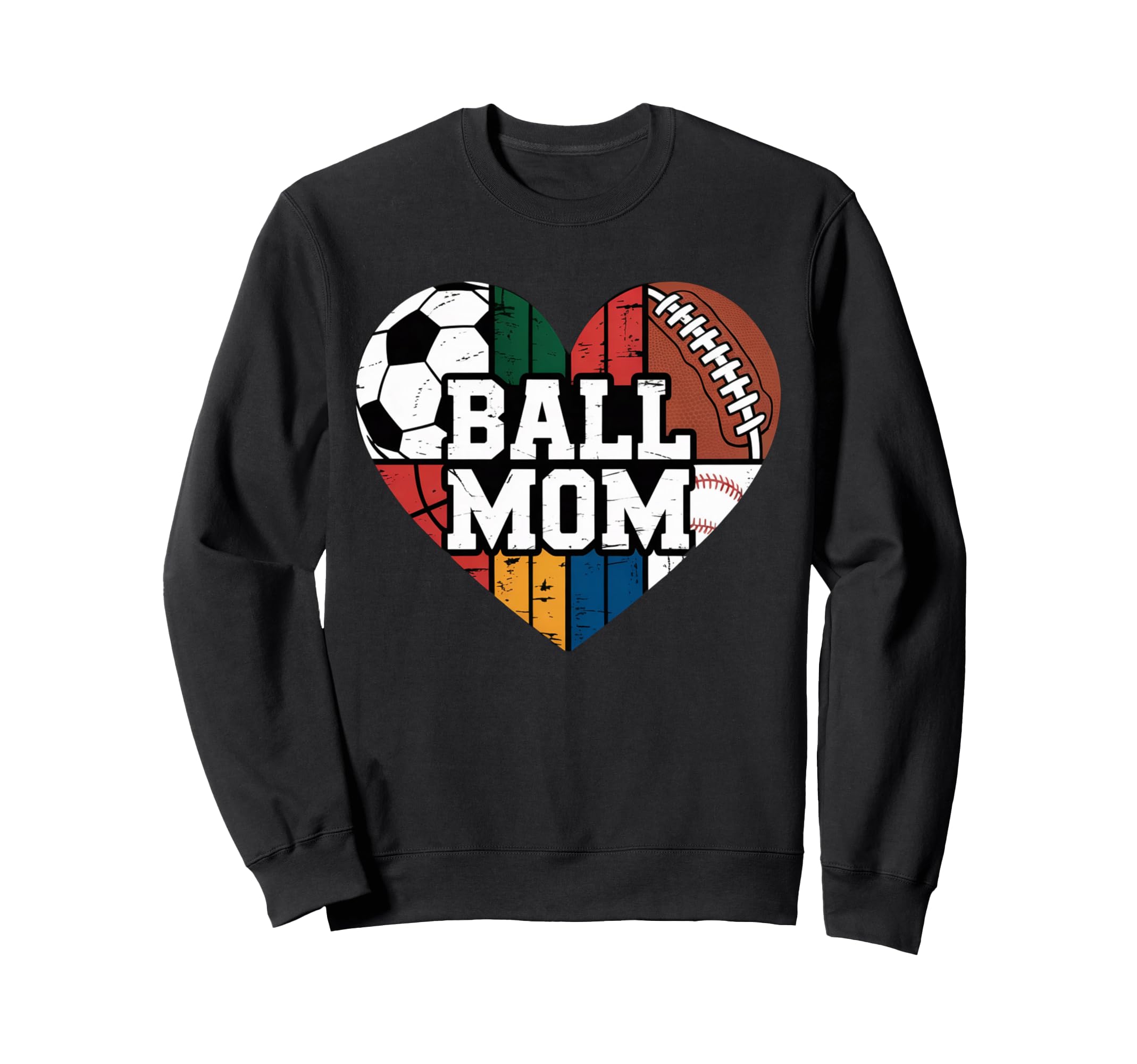 Ball Mom Heart Sports Soccer Sweatshirt - Streetwear Style Men Women - T-Shirt, Sweatshirt, Hoodie