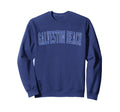 Galveston Beach Distressed Blue Sweatshirt - Graphic Print Men Women - T-Shirt, Sweatshirt, Hoodie