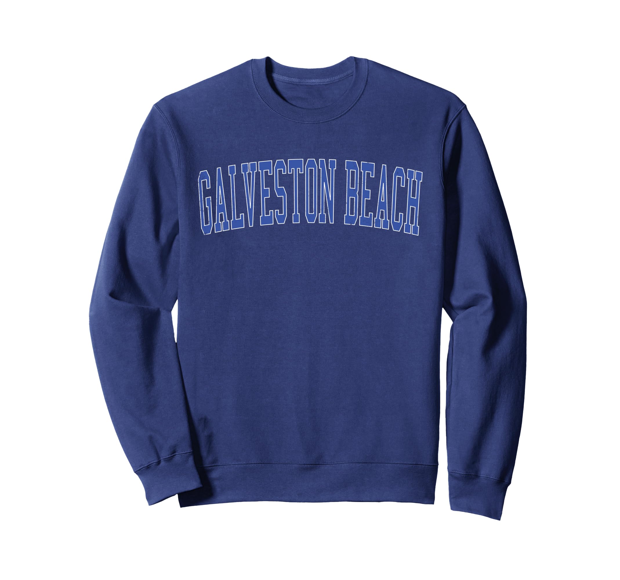 Galveston Beach Distressed Blue Sweatshirt - Graphic Print Men Women - T-Shirt, Sweatshirt, Hoodie