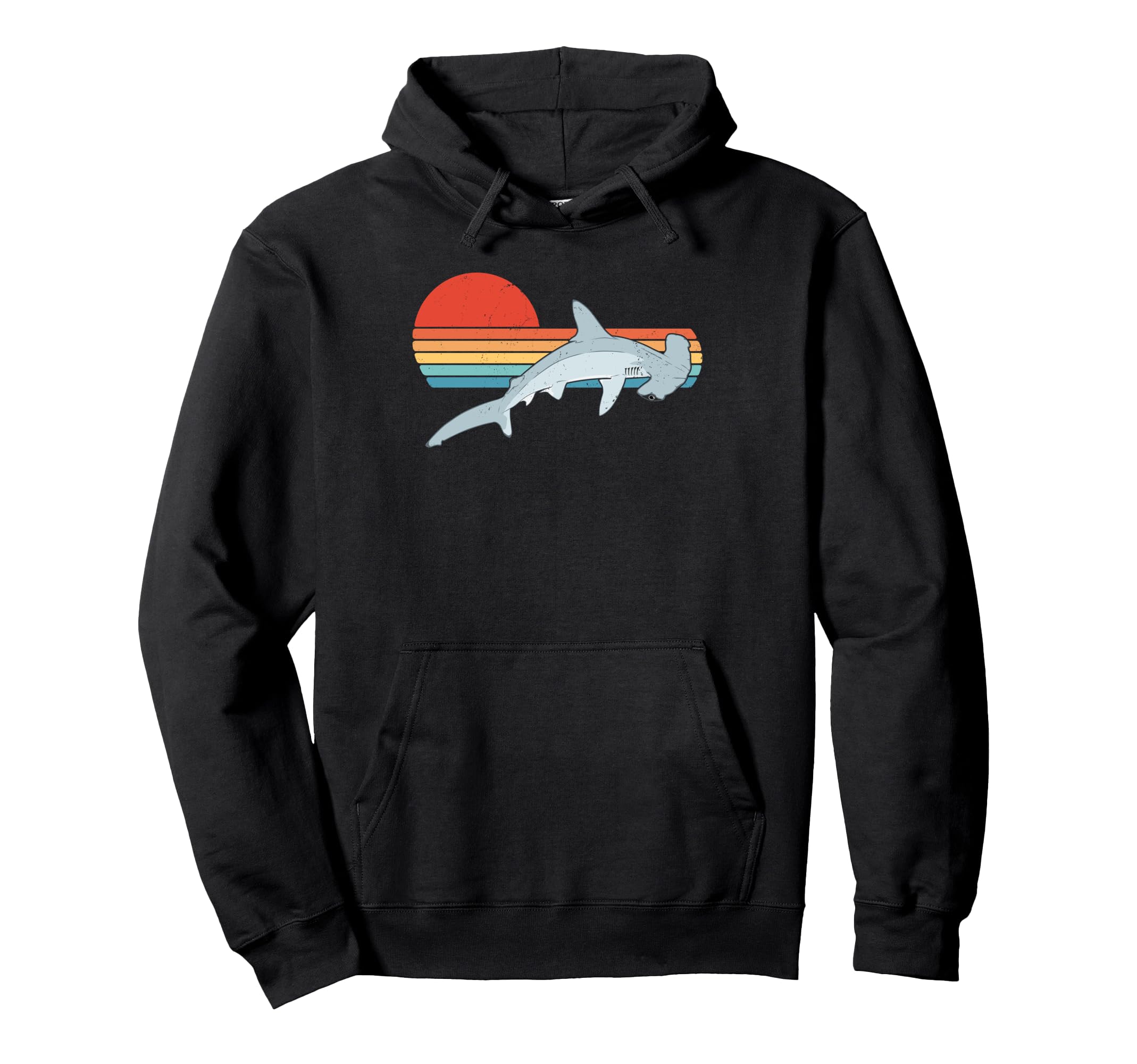 Hammerhead Shark Sunset Hoodie - Unique Graphic Men Women - T-Shirt, Sweatshirt, Hoodie