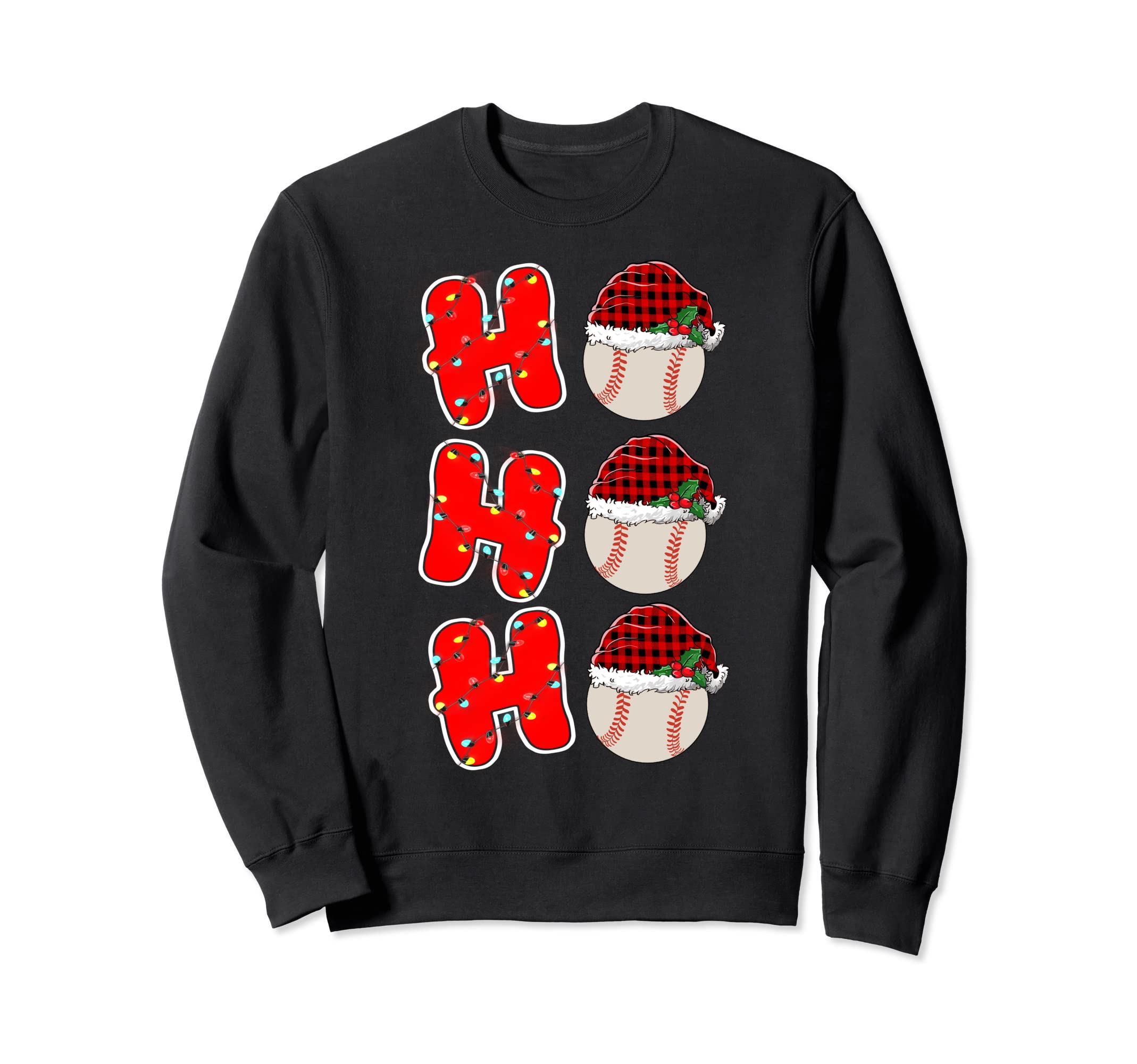 Ho Ho Ho Santa Red Plaid Claus Sweatshirt - Casual Everyday Wear Men Women - T-Shirt, Sweatshirt, Hoodie
