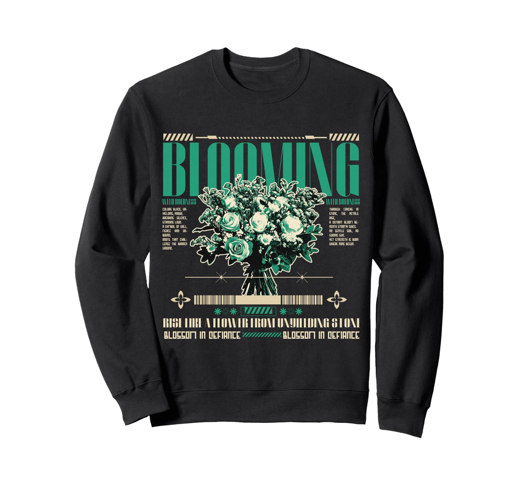 Y2K Blooming Bold Urban Graffiti Sweatshirt - Custom Art Print for Adults - T-Shirt, Sweatshirt, Hoodie