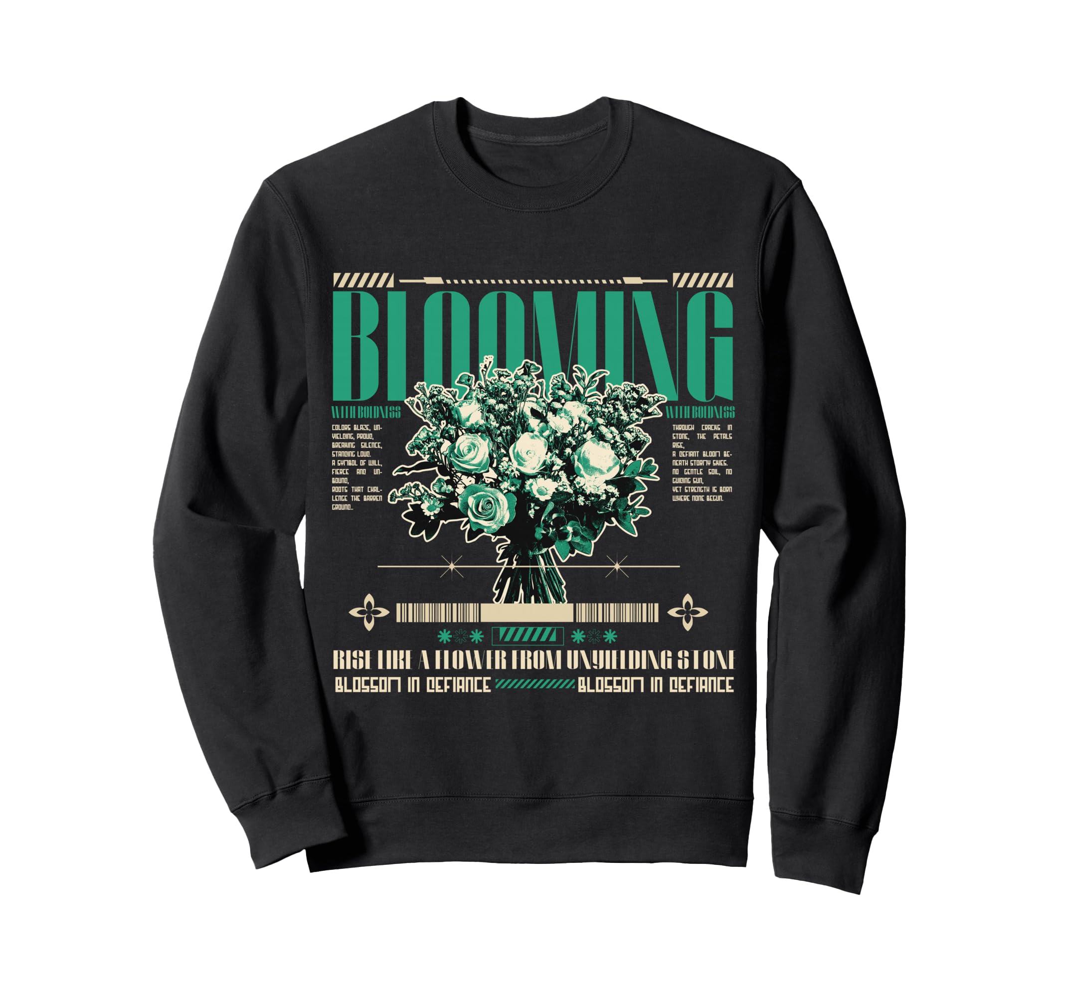Y2K Blooming Bold Urban Graffiti Sweatshirt - Custom Art Print for Adults - T-Shirt, Sweatshirt, Hoodie