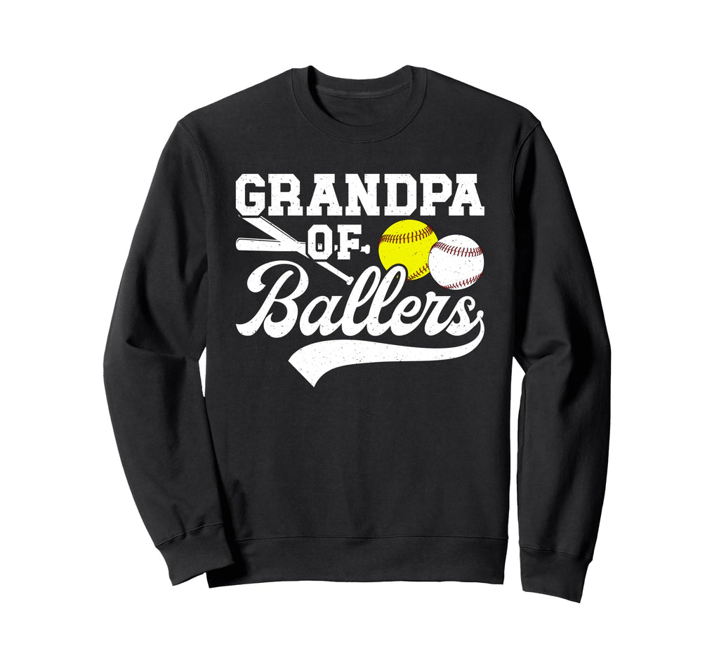 Grandpa Ballers Baseball Softball Sweatshirt - Graphic Print for Adults - T-Shirt, Sweatshirt, Hoodie