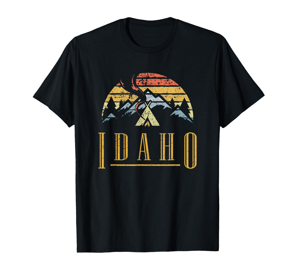 Idaho Mountains Camping Campfire T-Shirt - Custom Art Print for Adults - T-Shirt, Sweatshirt, Hoodie