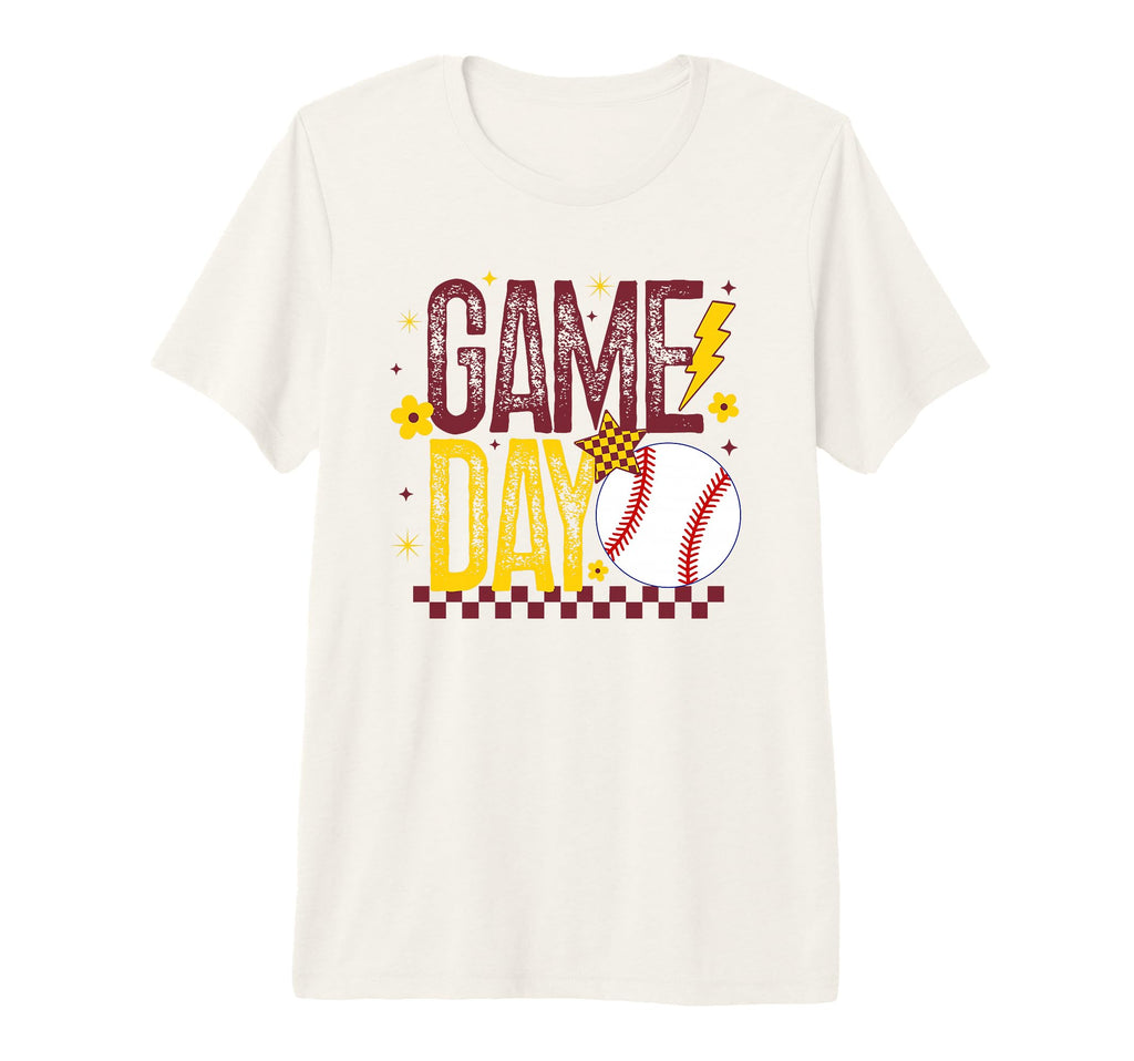Game Day Baseball Mom Player Maroon T-Shirt - Trendy Graphic for Adults - T-Shirt, Sweatshirt, Hoodie