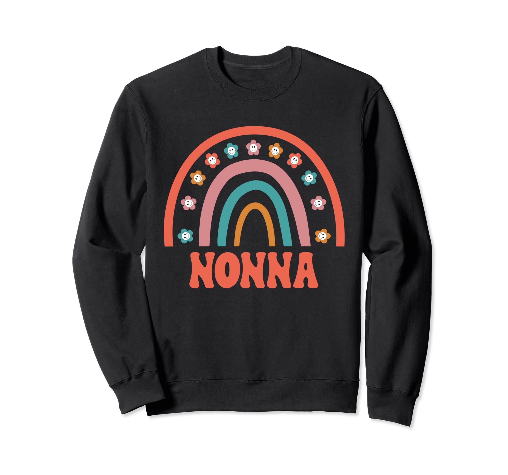 Nonna Groovy Grandma Rainbow Boho Sweatshirt - Trendy Graphic Men Women - T-Shirt, Sweatshirt, Hoodie