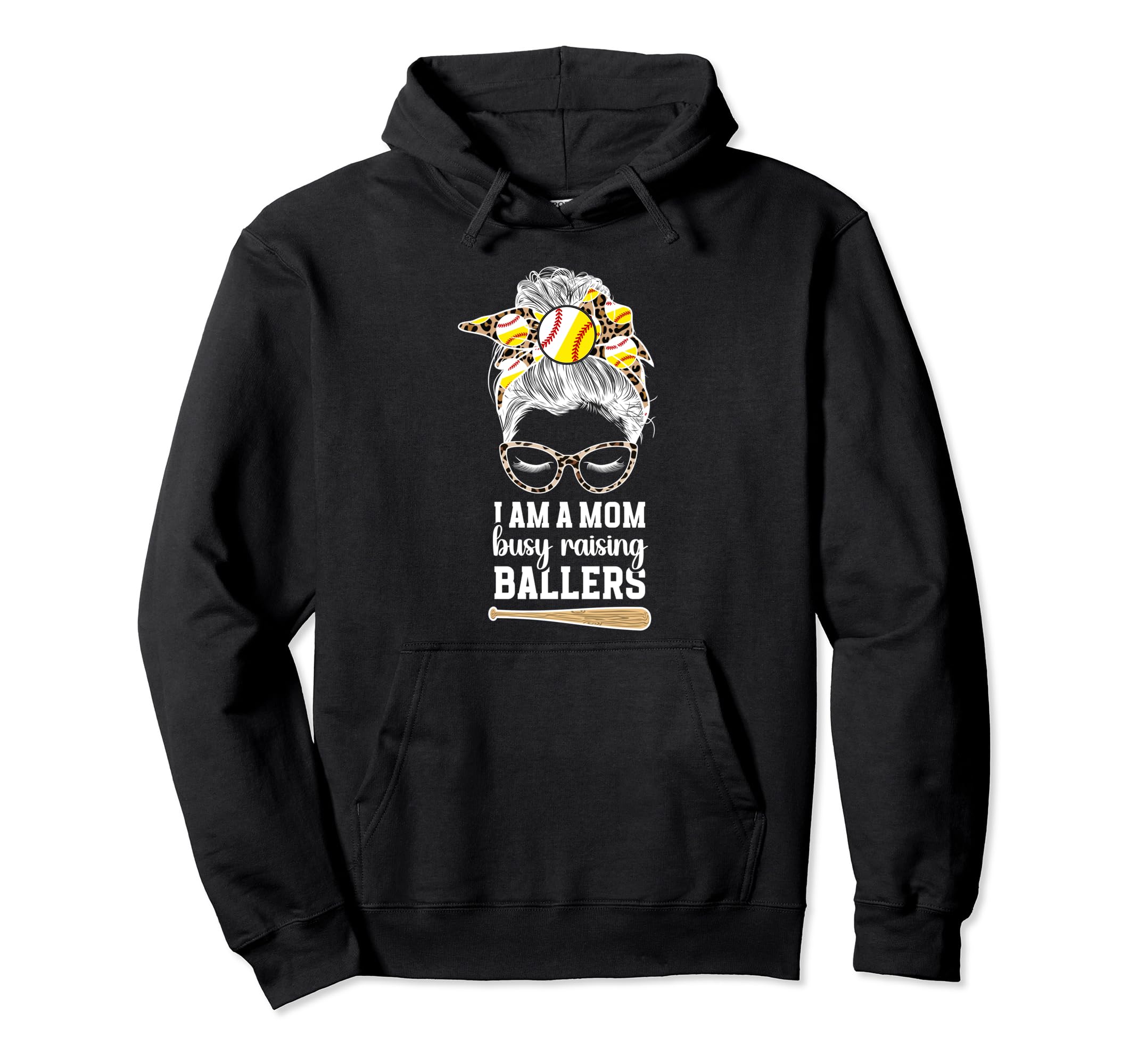 I Am Mom Busy Raisng Ballers Hoodie - Aesthetic Graphic for Adults - T-Shirt, Sweatshirt, Hoodie