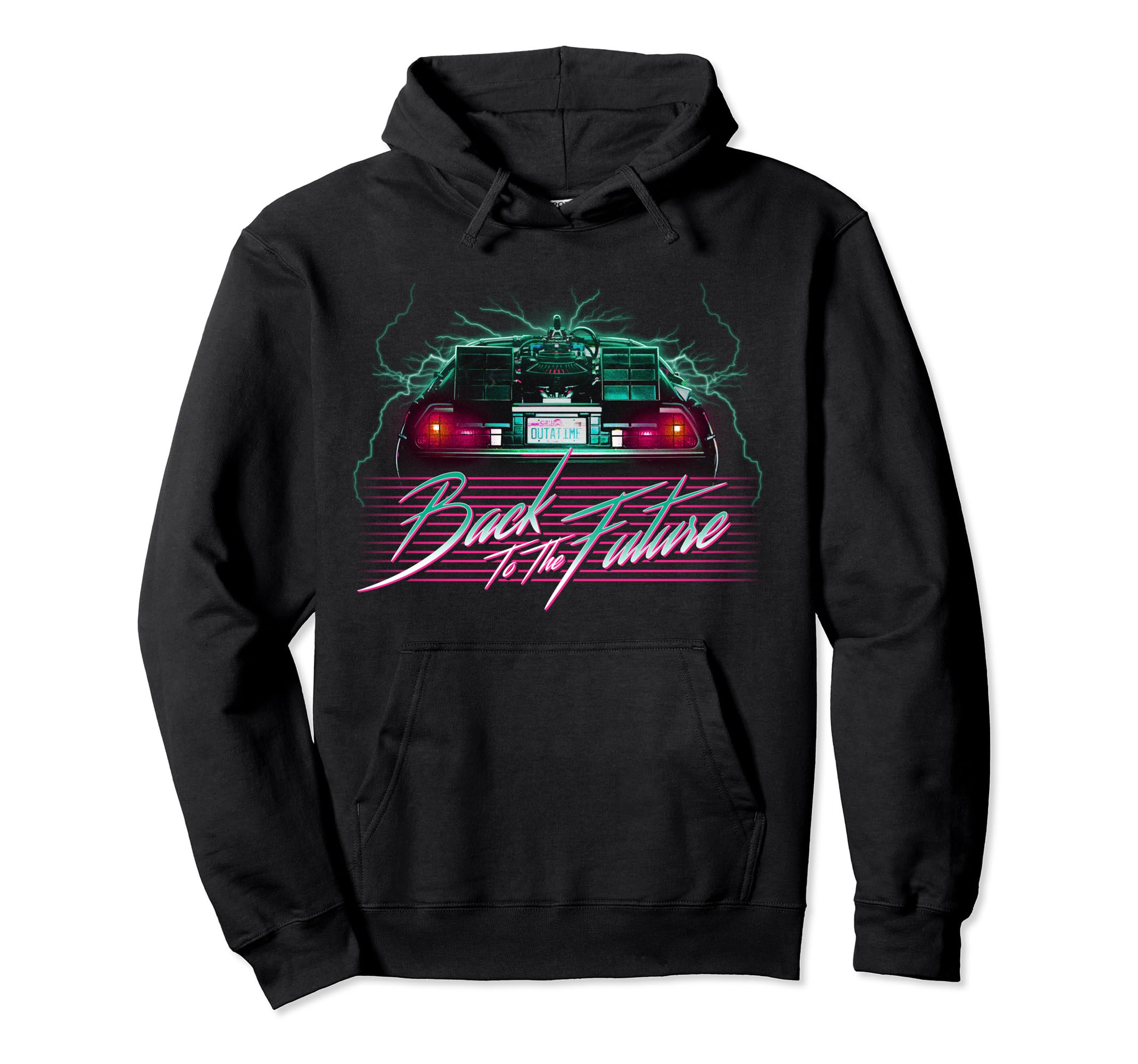 Back To Future Delorean 80S Neon Hoodie - Novelty Apparel Men Women - T-Shirt, Sweatshirt, Hoodie