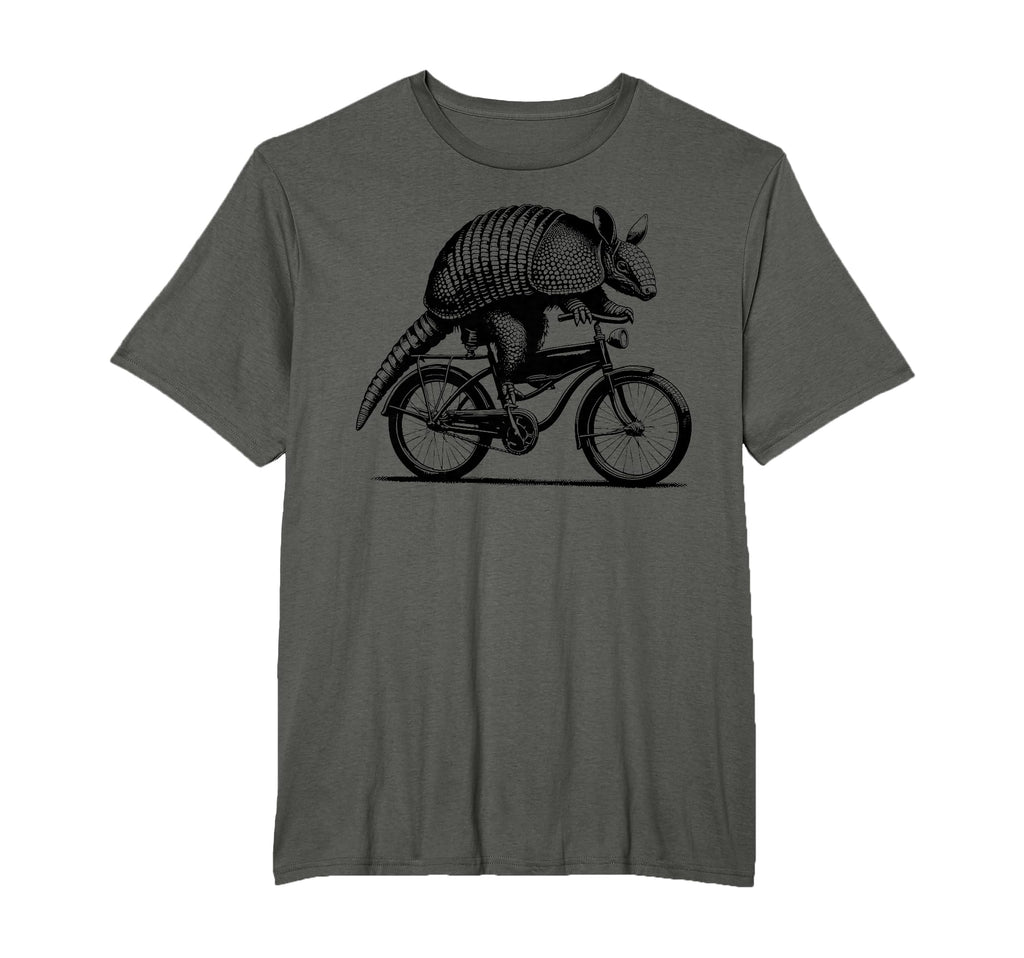 Armadillo Riding Bicycle Cycling T-Shirt - Custom Art Print Men Women - T-Shirt, Sweatshirt, Hoodie