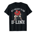 My Heart Is D Line Lineman Distressed T-Shirt - Minimalist Print for Adults - T-Shirt, Sweatshirt, Hoodie