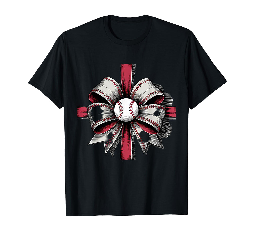 Baseball Coquette Bow Baseball Mom T-Shirt - Novelty Apparel Unisex - T-Shirt, Sweatshirt, Hoodie