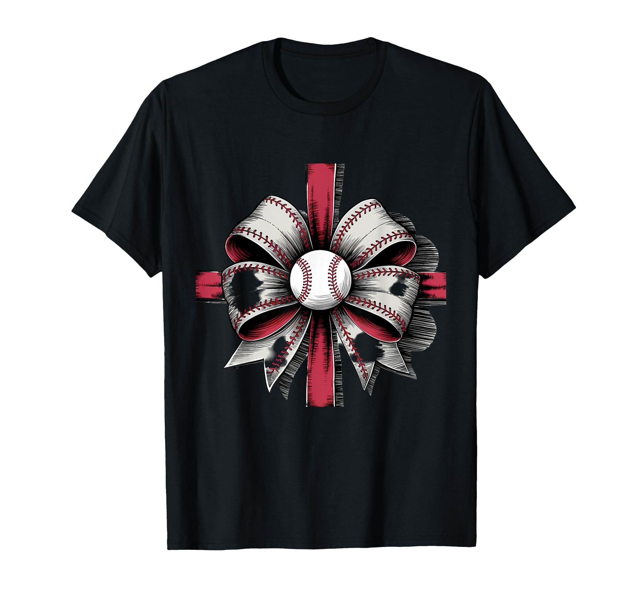 Baseball Coquette Bow Baseball Mom T-Shirt - Novelty Apparel Unisex - T-Shirt, Sweatshirt, Hoodie