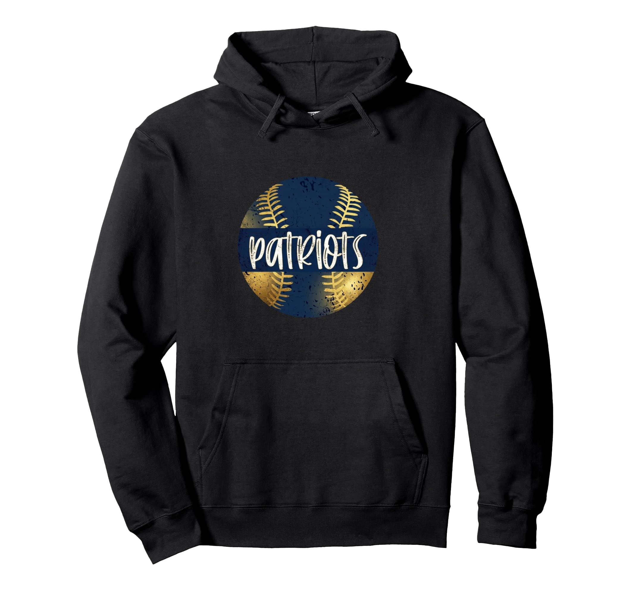 Patriots Baseball Mascot School Team Hoodie - Minimalist Print for Adults - T-Shirt, Sweatshirt, Hoodie
