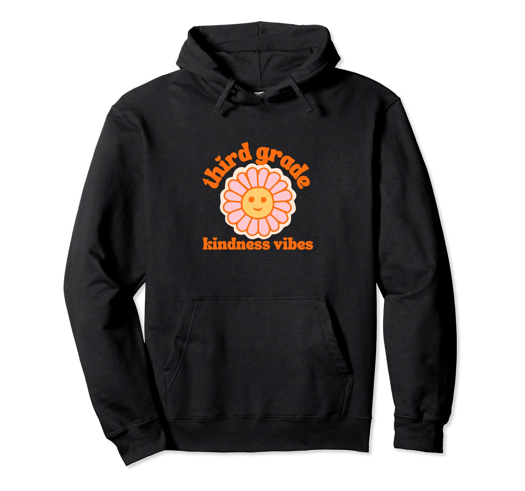 Groovy Third Grade Teacher Kindness Hoodie - Novelty Apparel for Adults - T-Shirt, Sweatshirt, Hoodie