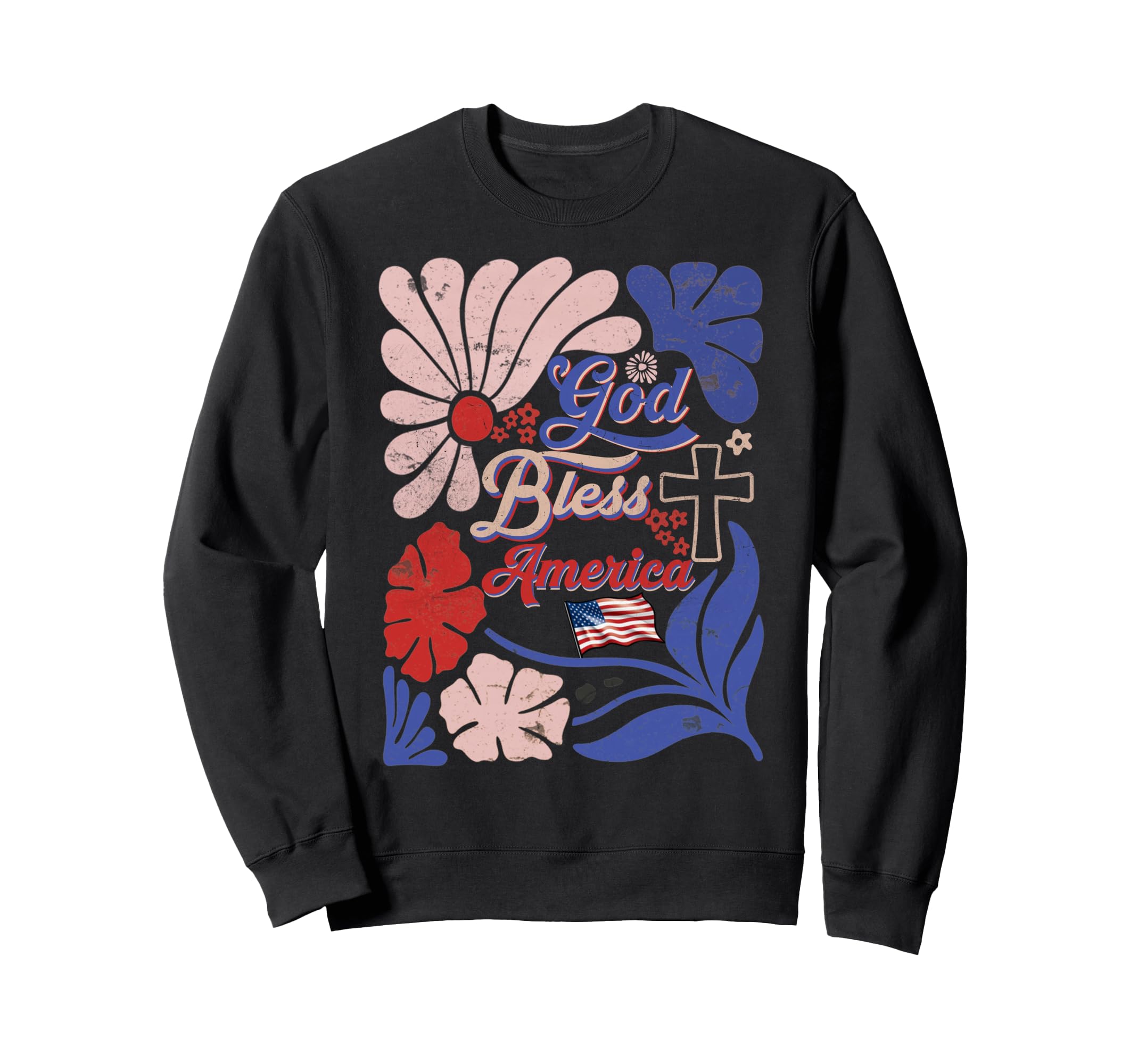 Boho Christian 4Th July God Bless Sweatshirt - Custom Art Print for Adults - T-Shirt, Sweatshirt, Hoodie