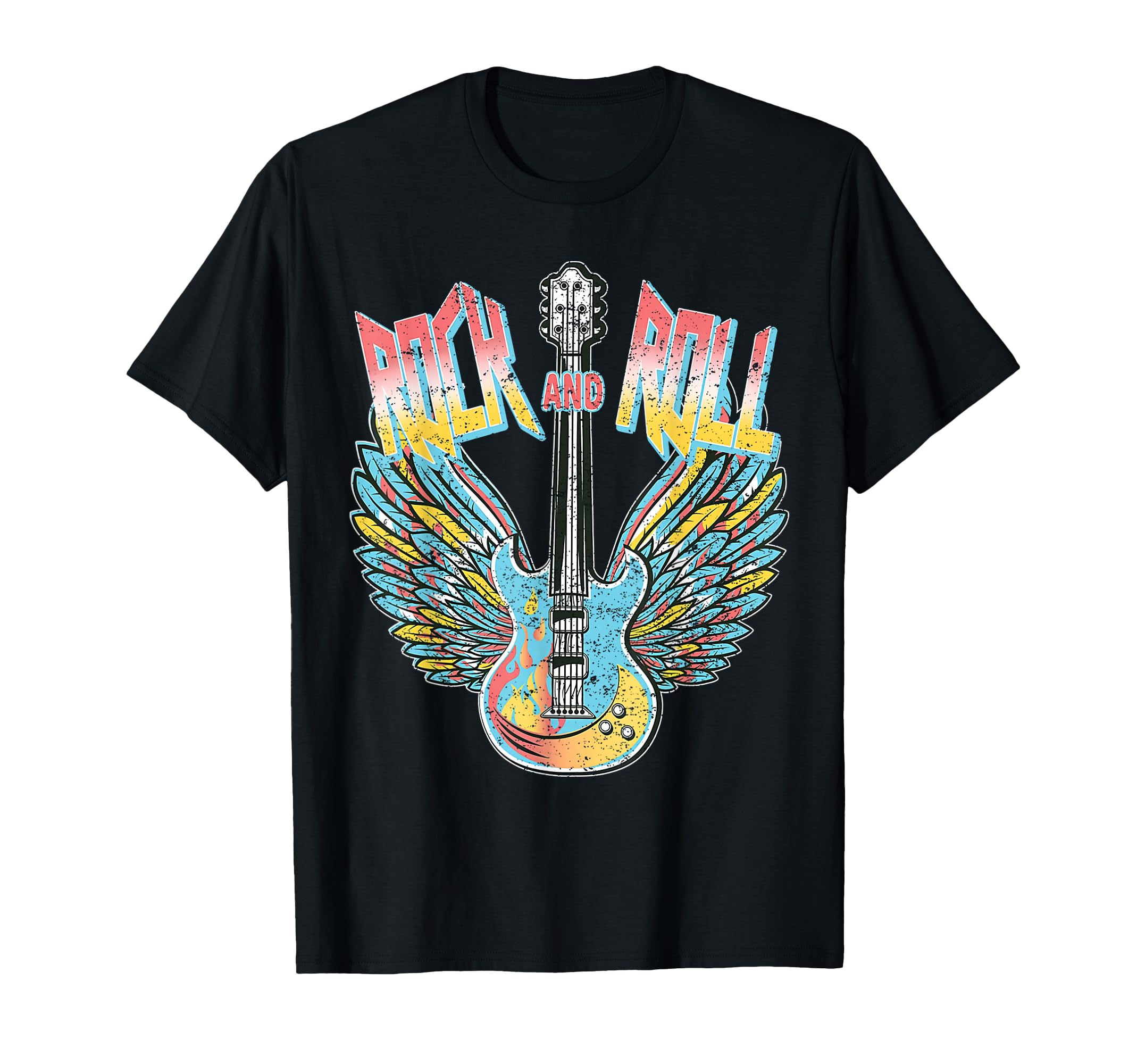 80S Rock Roll Music Electric Guitar T-Shirt - Streetwear Style for Adults - T-Shirt, Sweatshirt, Hoodie