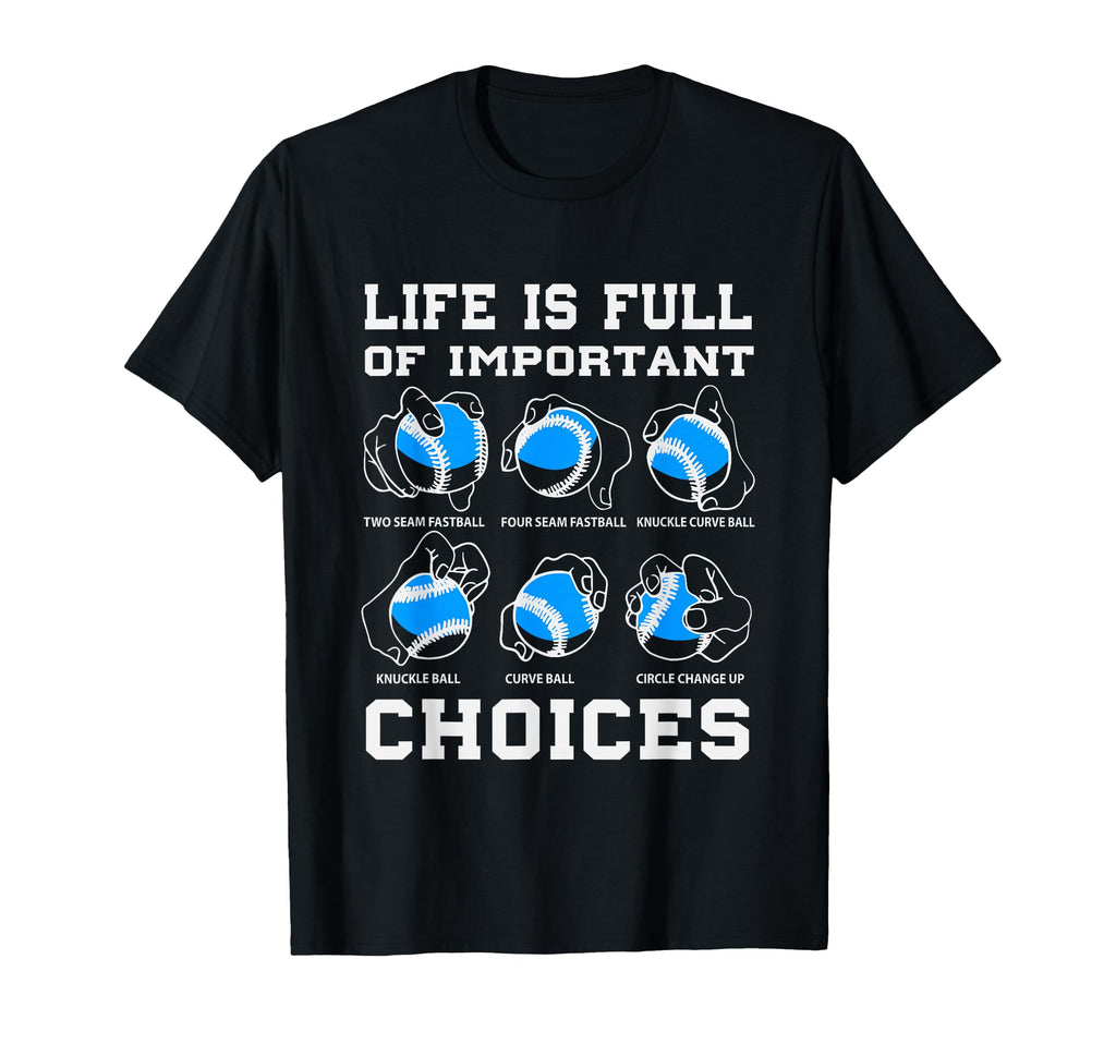 Baseball Pitcher Grips Life Is Full T-Shirt - Minimalist Print for Adults - T-Shirt, Sweatshirt, Hoodie