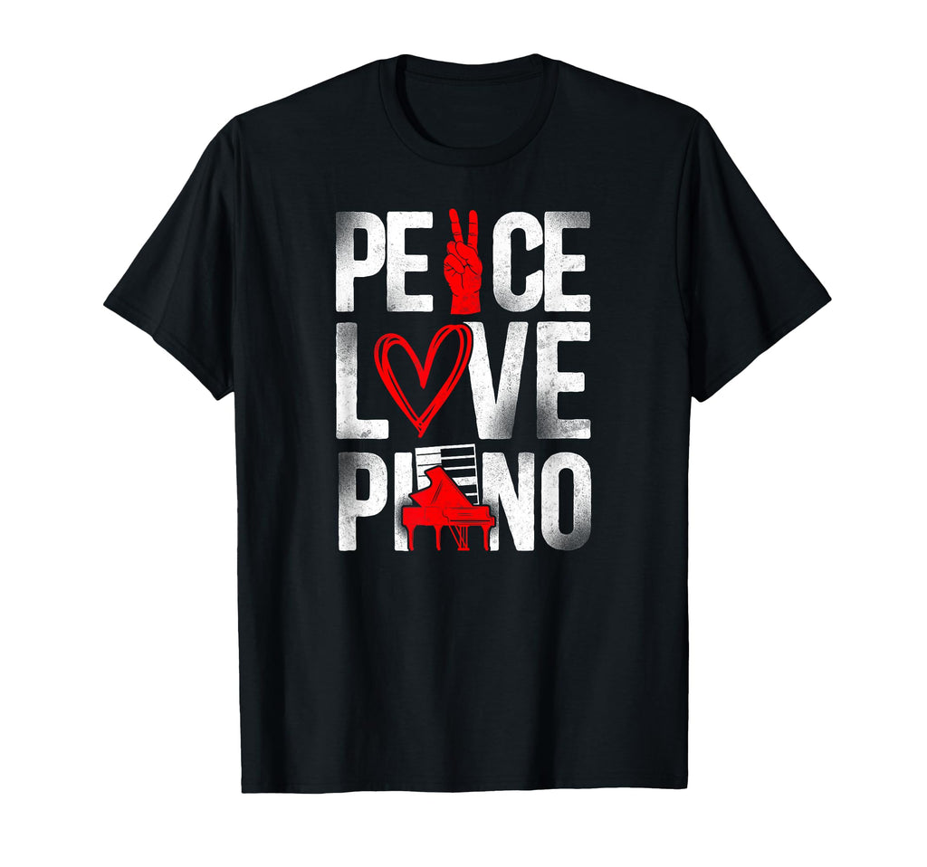 Piano Teacher Pianist Keyboard Peace T-Shirt - Aesthetic Graphic Men Women - T-Shirt, Sweatshirt, Hoodie