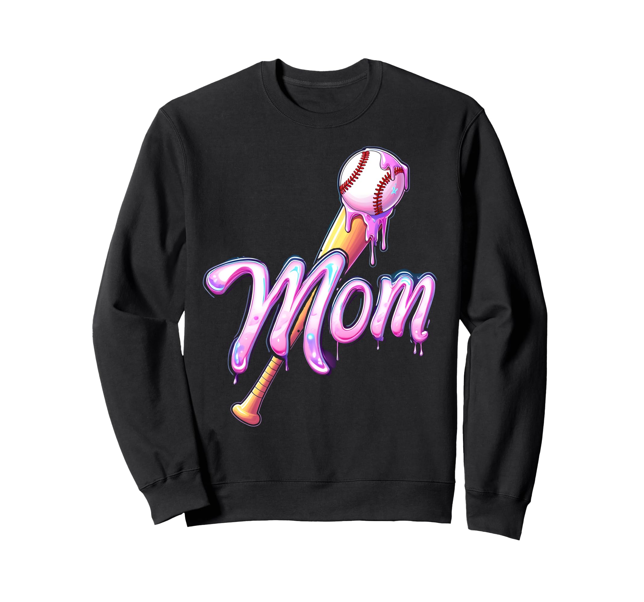 Baseball Drip Mom Tie Dye Baseball Sweatshirt - Trendy Graphic Men Women - T-Shirt, Sweatshirt, Hoodie