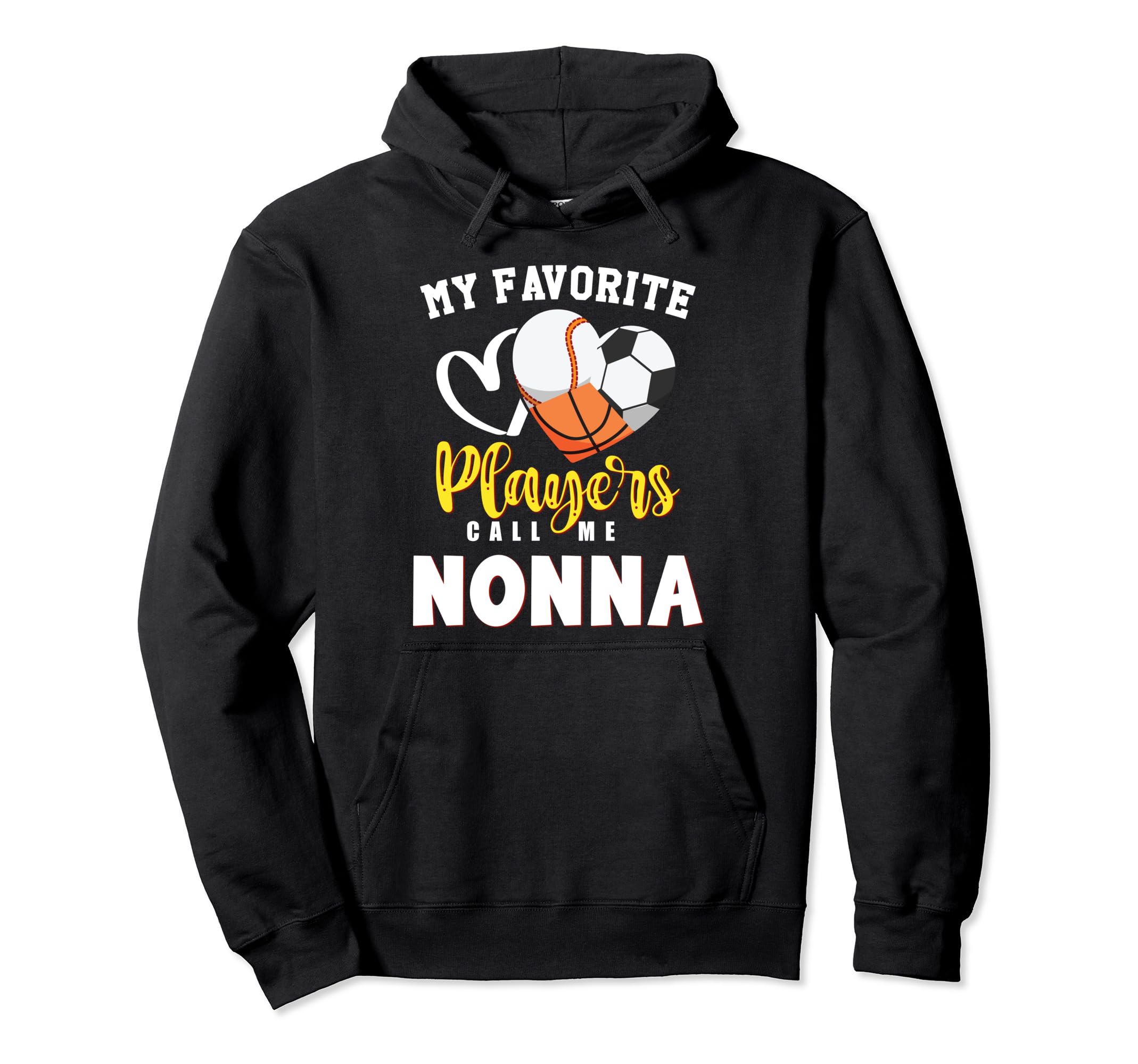 Nonna My Favorite Baseball Soccer Hoodie - Minimalist Print for Adults - T-Shirt, Sweatshirt, Hoodie