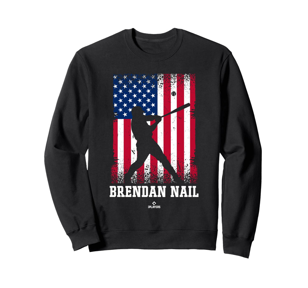 American Flag Swing Brendan Nail Sweatshirt - Trendy Graphic Men Women - T-Shirt, Sweatshirt, Hoodie