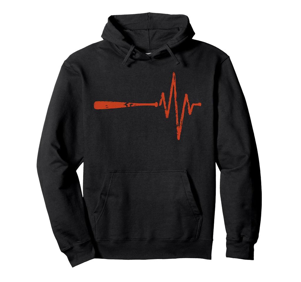 Baseball Heartbeat Baseball Hoodie - Minimalist Print for Adults - T-Shirt, Sweatshirt, Hoodie