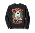Spooky Mama Boho Ghost Halloween Sweatshirt - Minimalist Print Men Women - T-Shirt, Sweatshirt, Hoodie