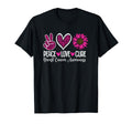 Peace Love Cure Breast Cancer Awareness T-Shirt - Graphic Print Unisex - T-Shirt, Sweatshirt, Hoodie